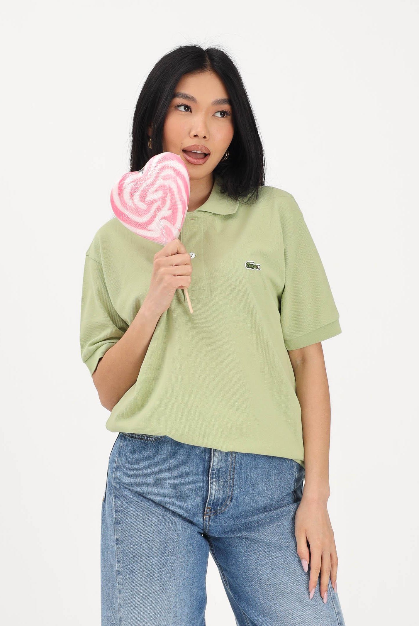 LACOSTE Polo verde chiaro per uomo e donna caratterizzata da patch logo coccodirllo 1212 UYB LACOSTE