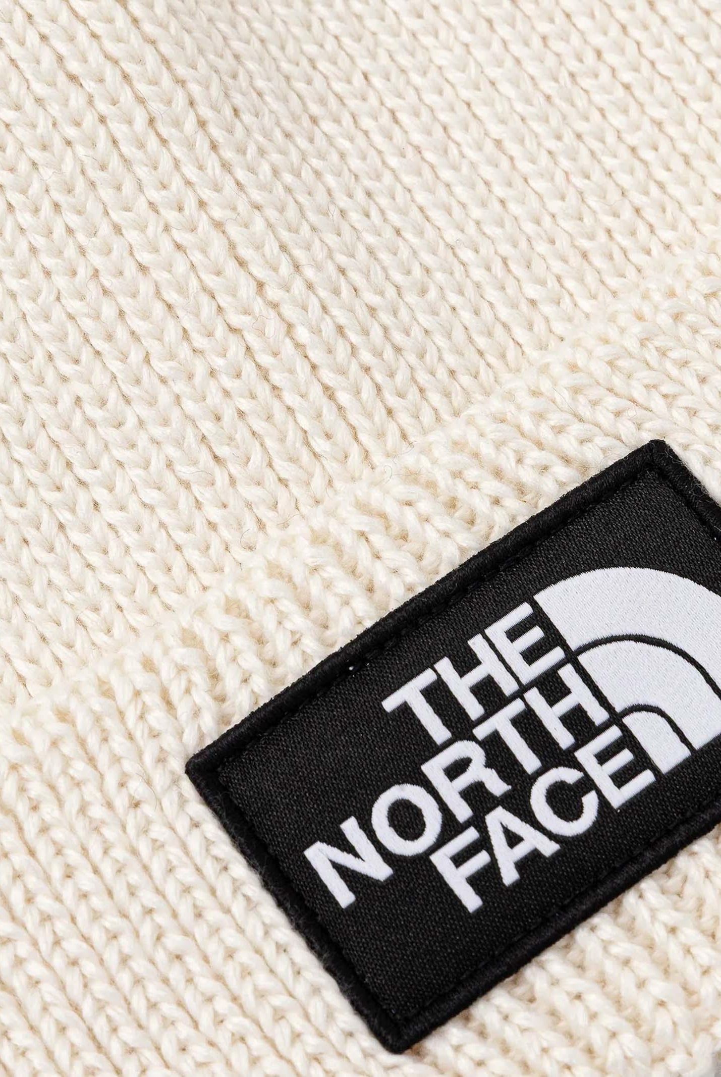 THE NORTH FACE Berretto di lana panna per uomo e donna con pompon e riquadro con logo TNF NF0A8CHFQLI1 THE NORTH FACE
