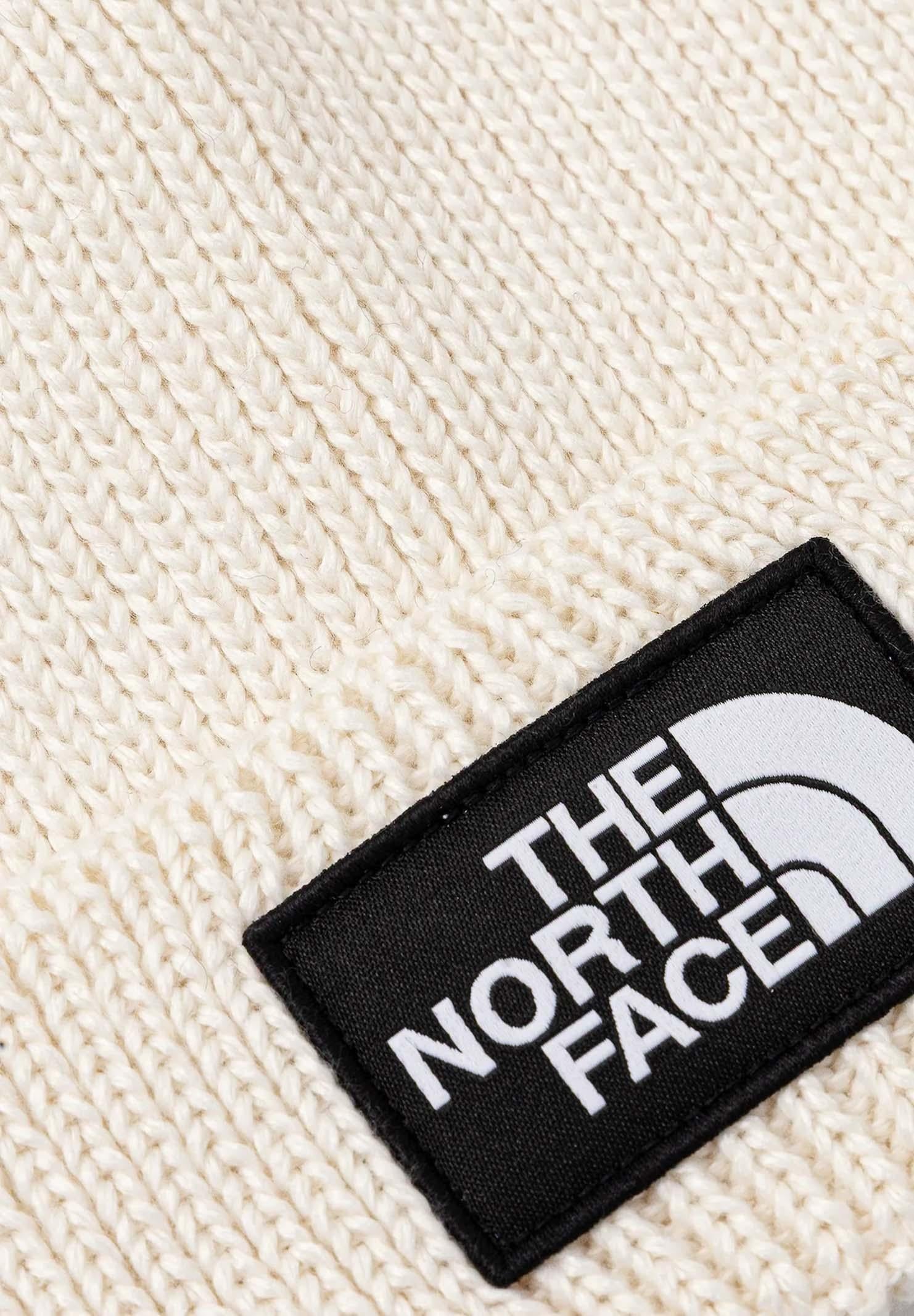 THE NORTH FACE Berretto di lana panna per uomo e donna con pompon e riquadro con logo TNF NF0A8CHFQLI1 THE NORTH FACE