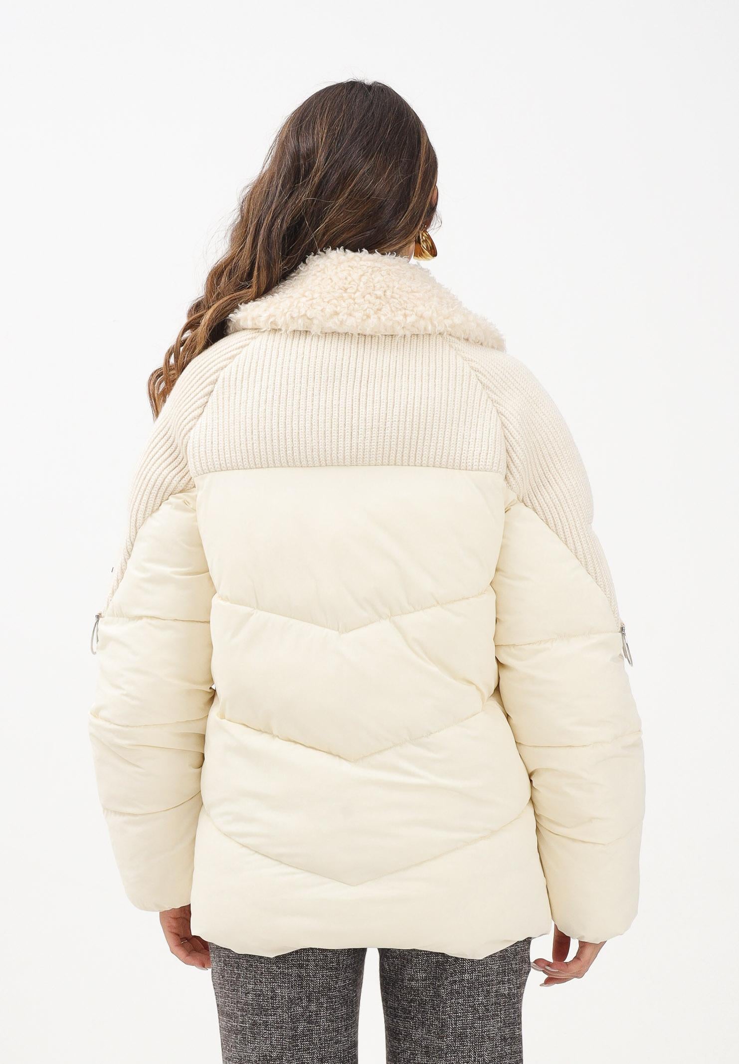 PATRIZIA PEPE Piumino panna da donna con collo fluffy 2O0187A674 W405 PATRIZIA PEPE