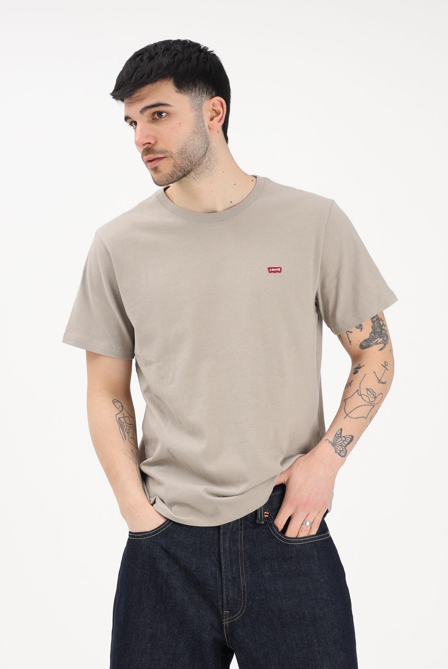 LEVI'S® T-shirt a manica corta Housemark beige da uomo 56605-0301 . LEVI'S®