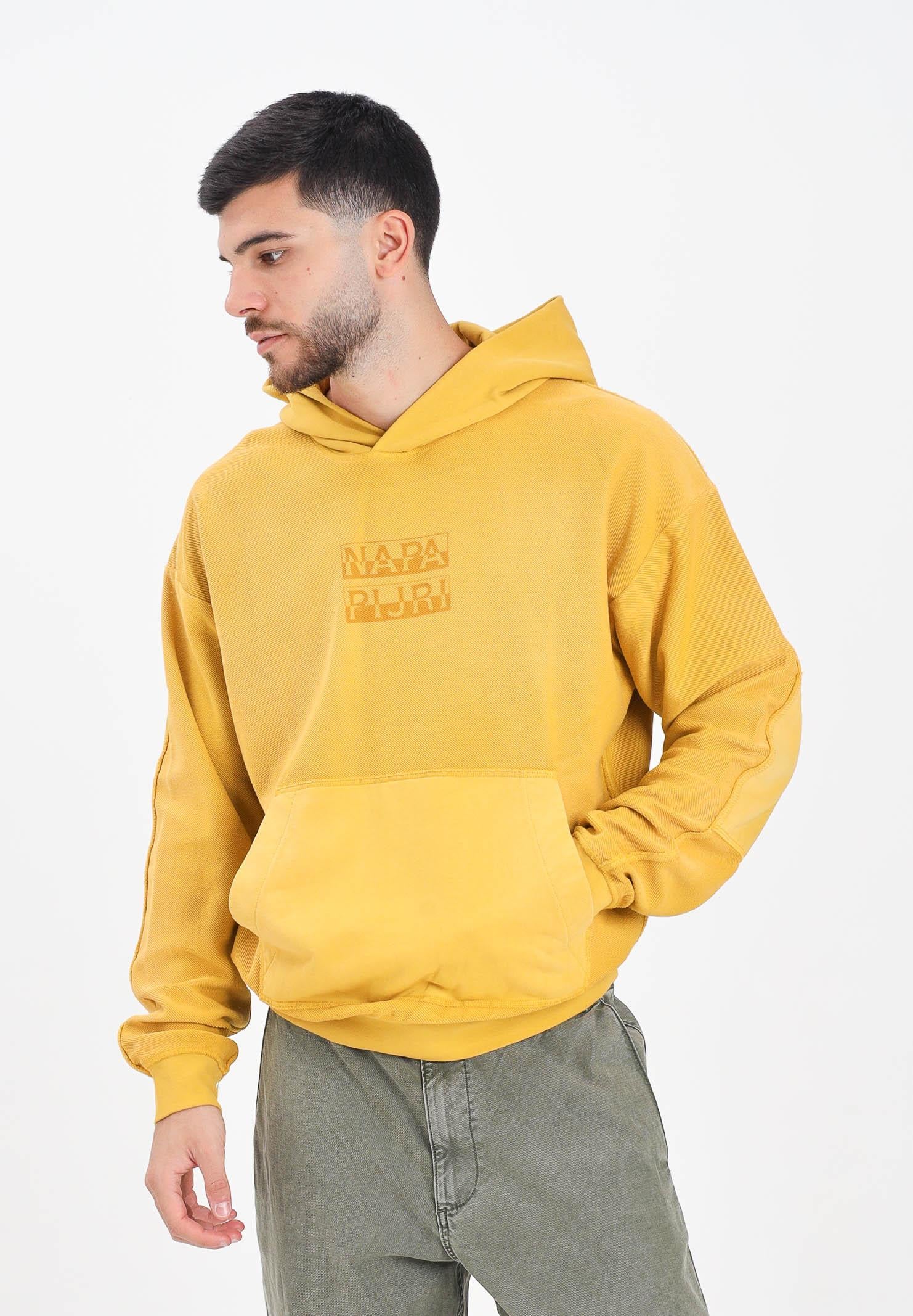 NAPAPIJRI Felpa con cappuccio Comel in French Terry gialla da uomo NP0A88Y8Y1O1 NAPAPIJRI