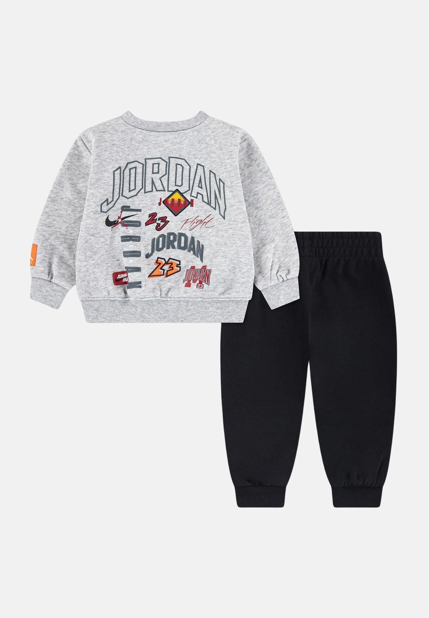 JORDAN Tuta Boys MJ Dynasty grigia e nera da neonato 65F571 023 JORDAN