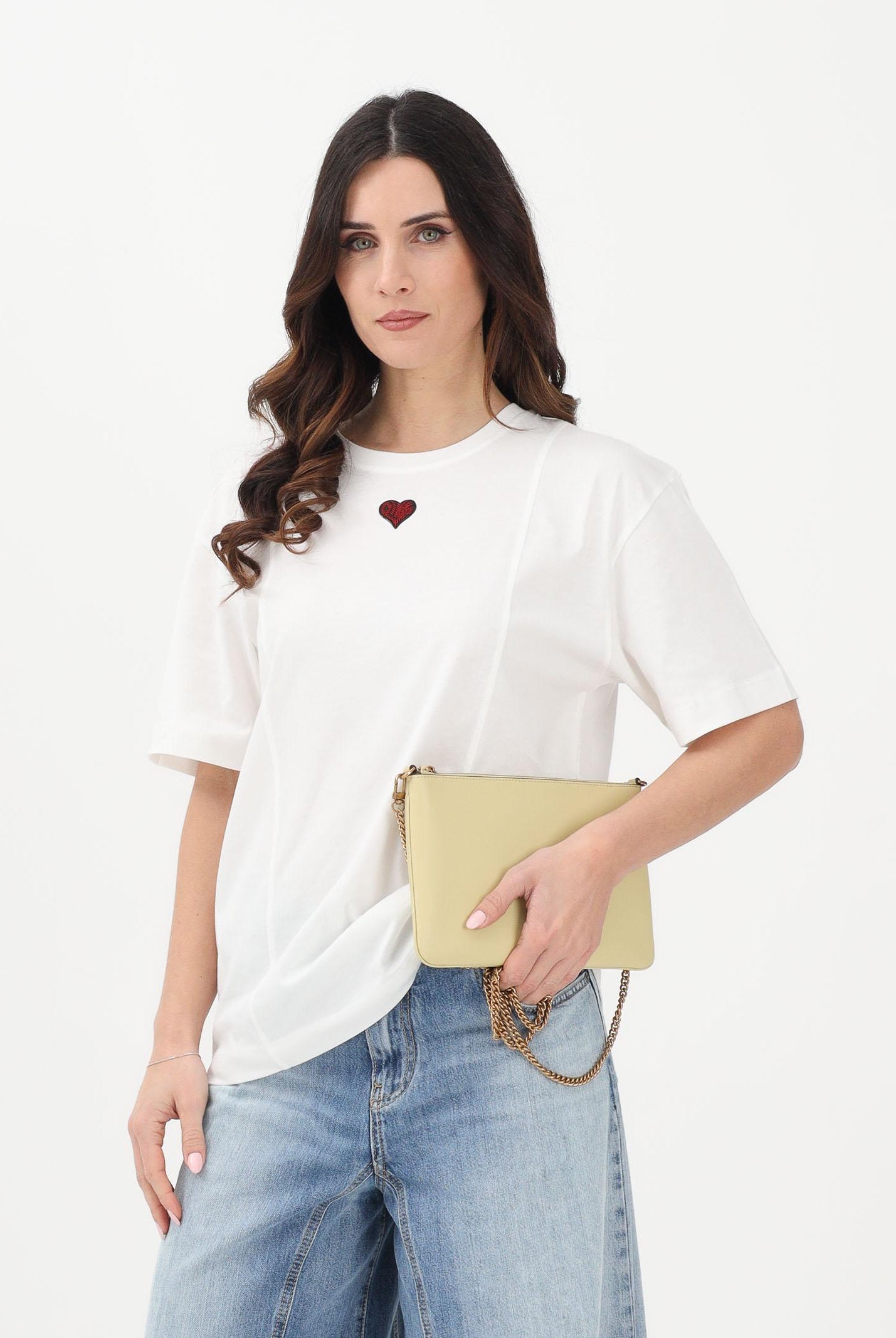 PINKO T-shirt a manica corta TORTINO bianca da donna 105665A326 Z05 PINKO