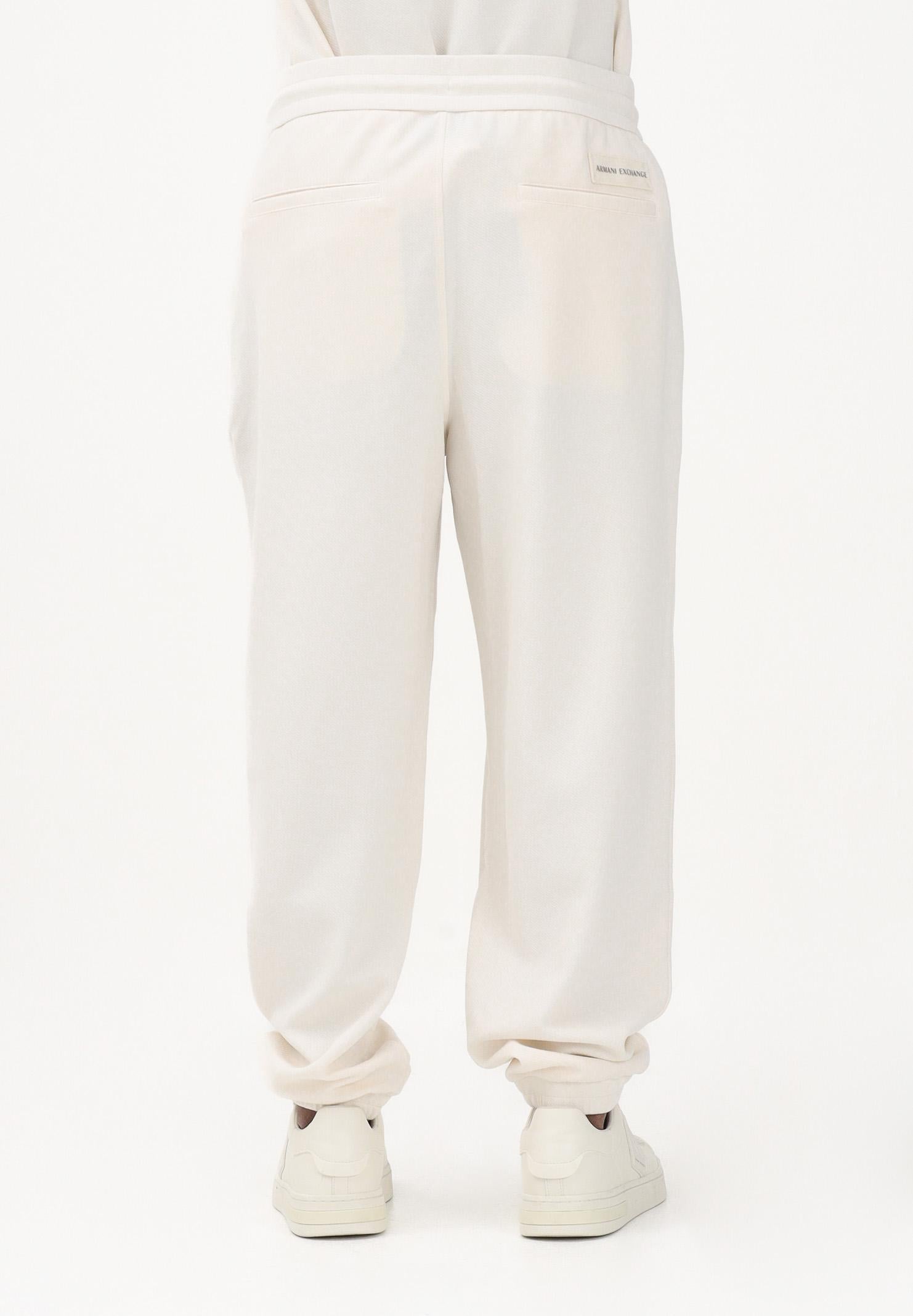 ARMANI EXCHANGE Pantalone sportivo panna da uomo con logo XM002353AF21869 U1074 ARMANI EXCHANGE