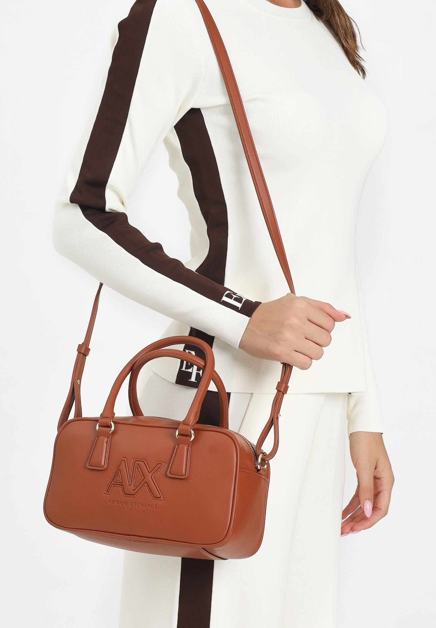 ARMANI EXCHANGE Borsa a spalla cuoio da donna con ricamo logo XW001567AF15634 U6048 ARMANI EXCHANGE