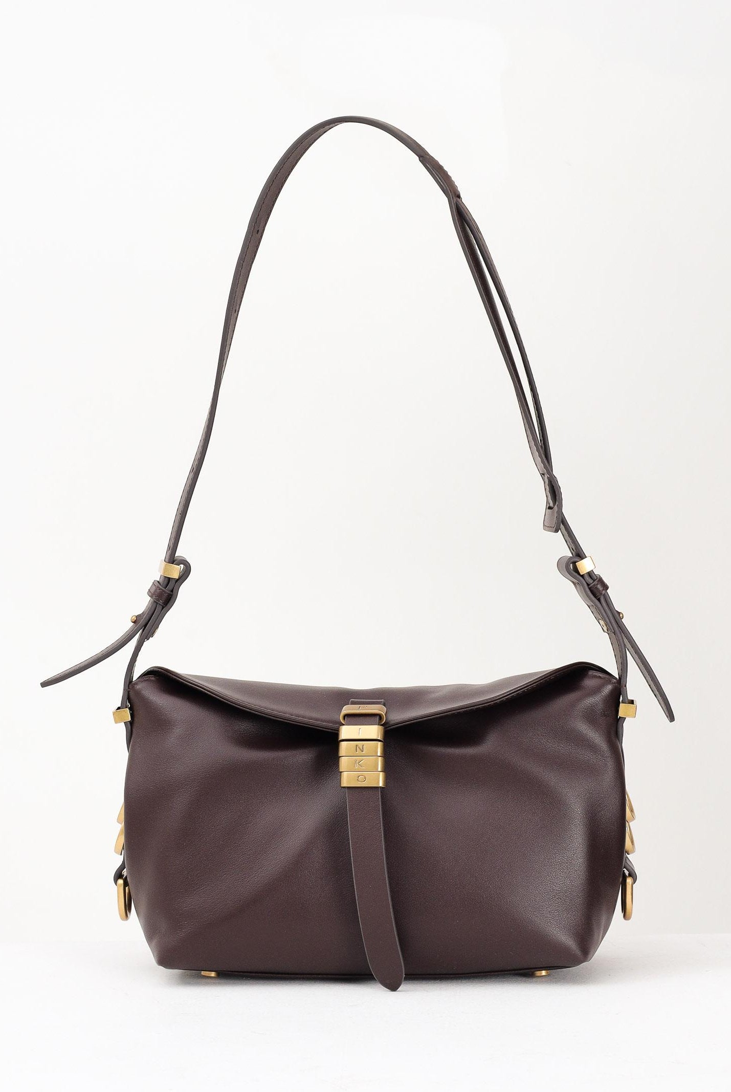 PINKO Borsa a spalla Saddle Bag Baguette marrone da donna 105895A1ZX LA7Q PINKO