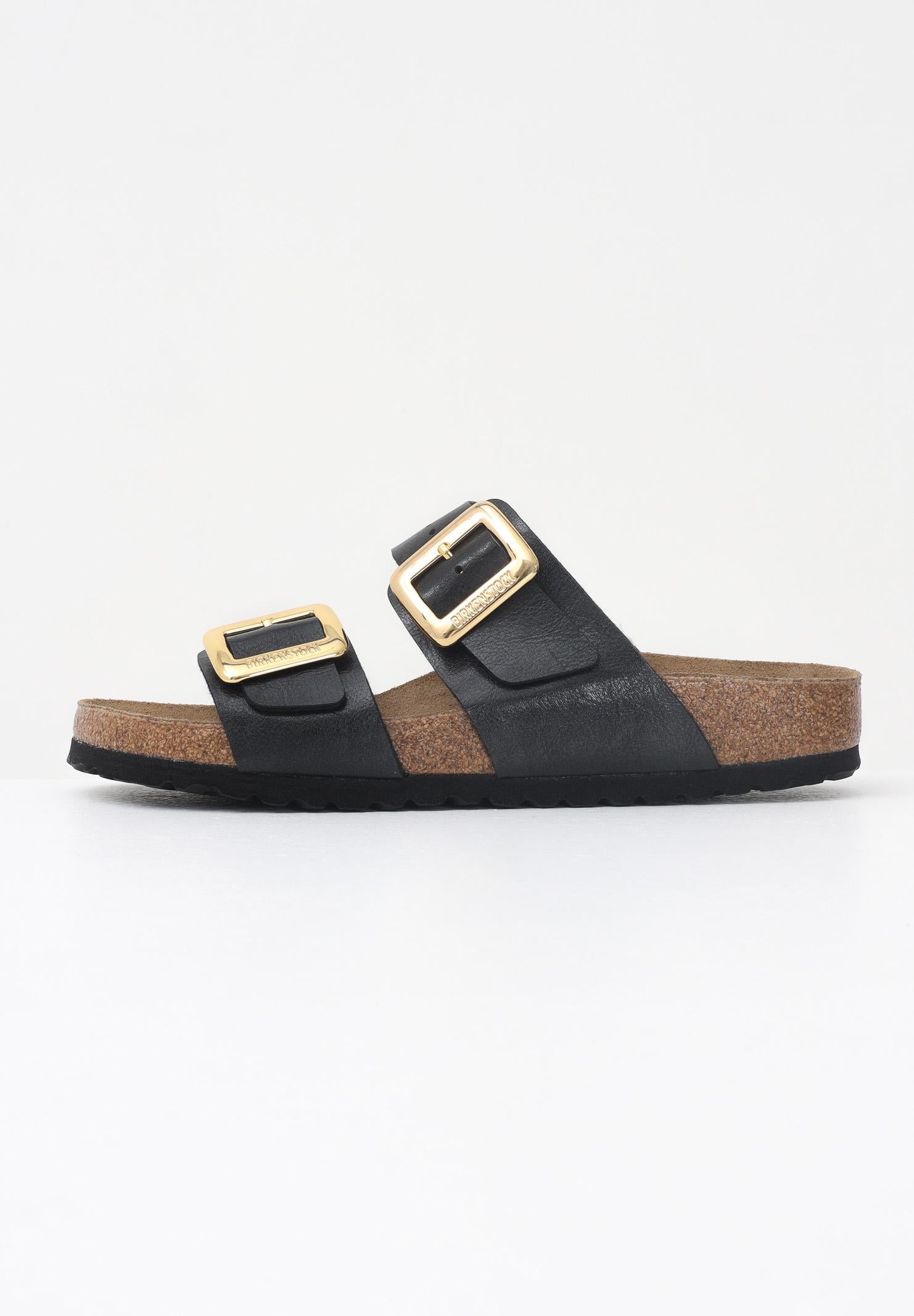 BIRKENSTOCK Ciabatte Sydney Cushion Buckle nere da donna 1029457 . BIRKENSTOCK