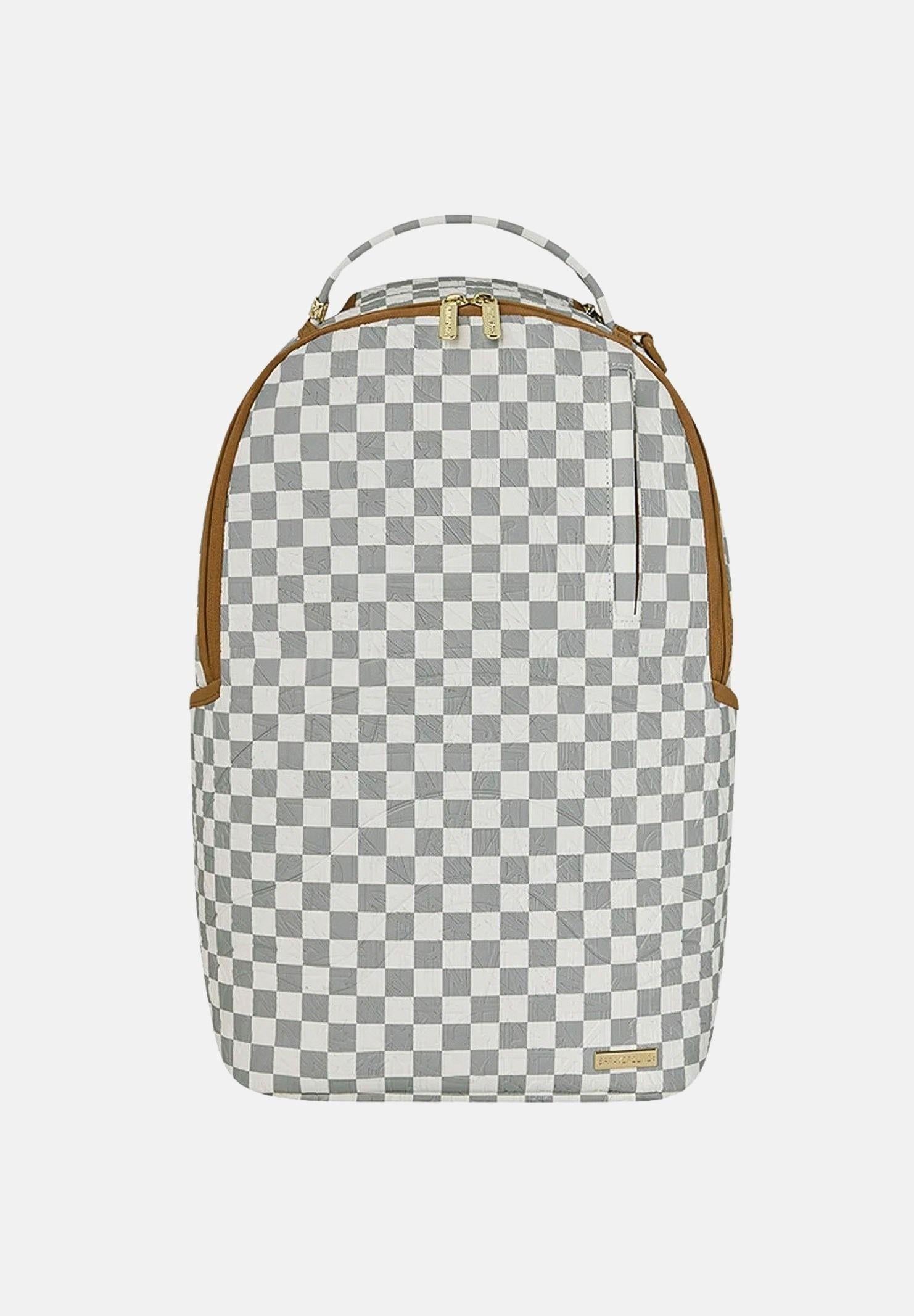 SPRAYGROUND Zaino GRAFF EMBOSSED CREAM CHECK DLXSV bianco e grigio per uomo e donna 910B8848NSZ . SPRAYGROUND
