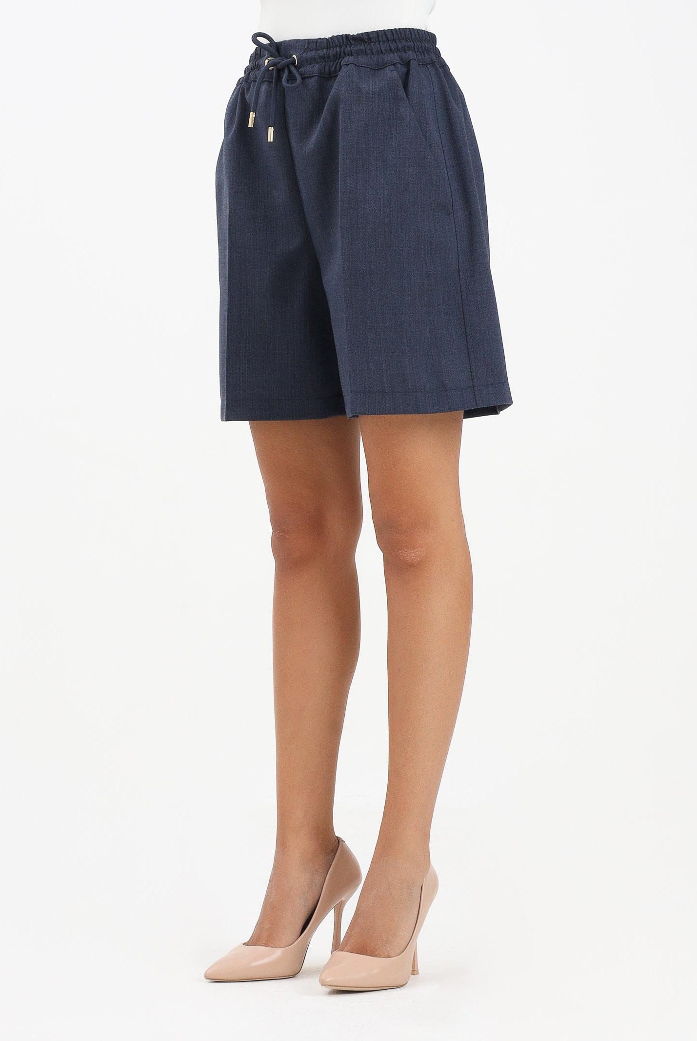 PINKO Shorts blu da donna in lana armaturata 105742A2SN G07 PINKO