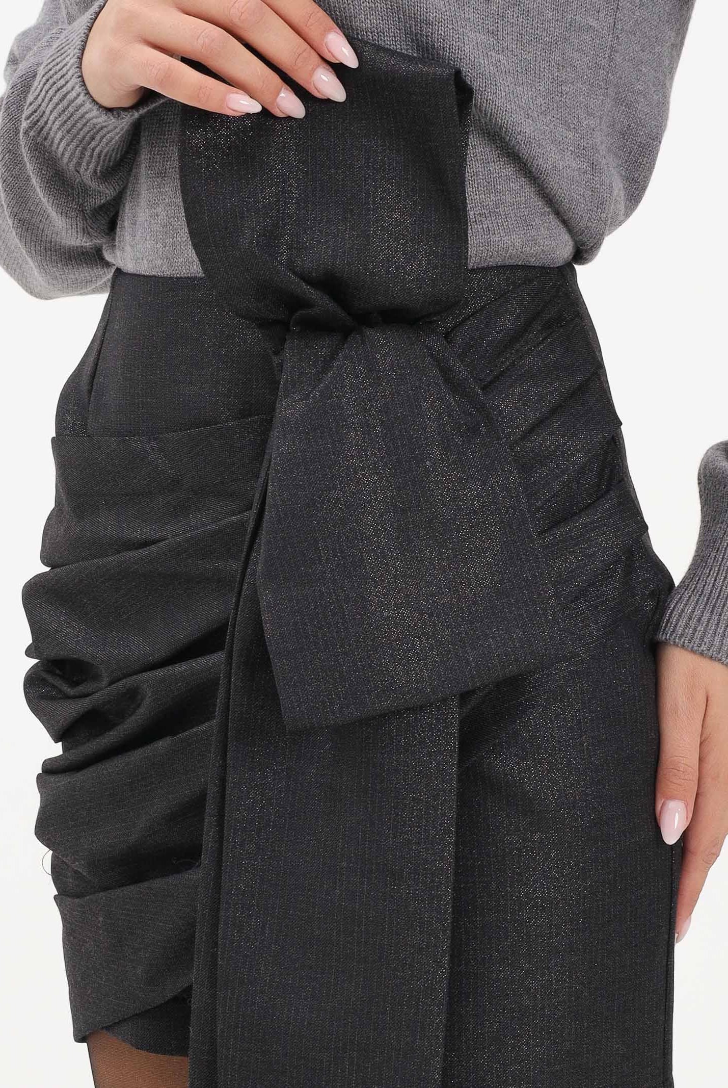 PINKO Gonna corta nera da donna con fiocco 106144A305 Z99 PINKO