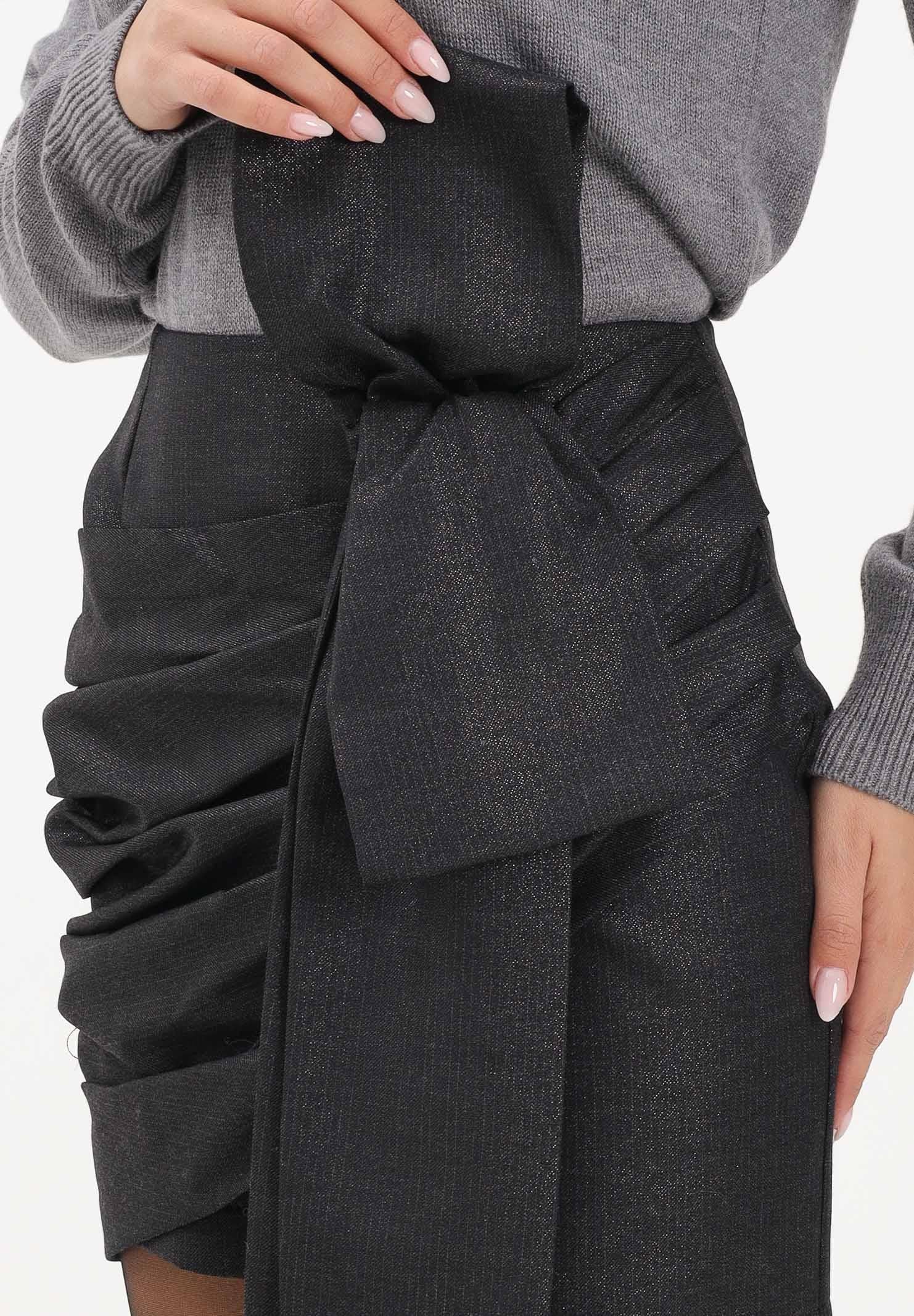 PINKO Gonna corta nera da donna con fiocco 106144A305 Z99 PINKO