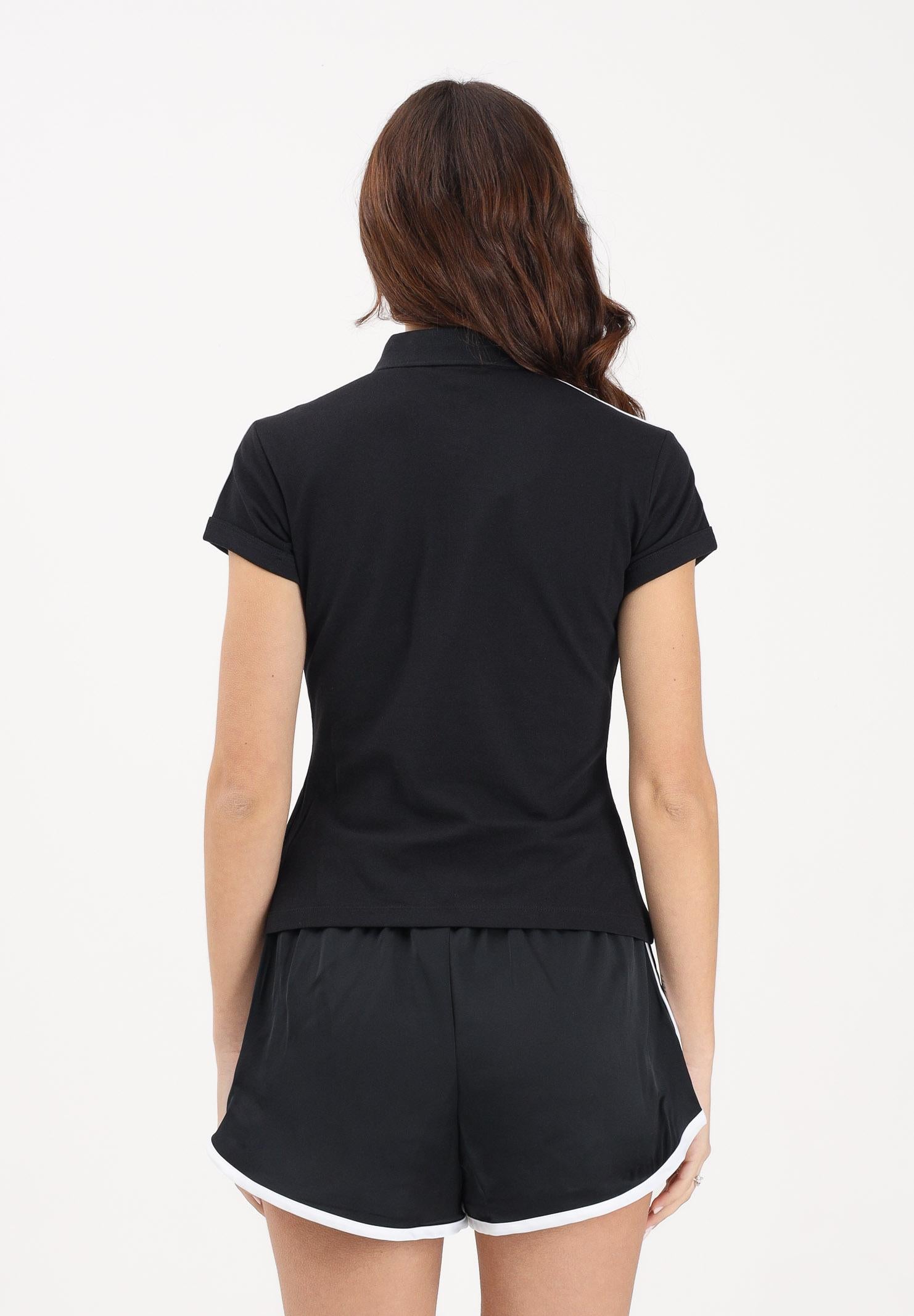ADIDAS ORIGINALS Polo a manica corta 3-Stripes nera da donna KD7974 . ADIDAS ORIGINALS