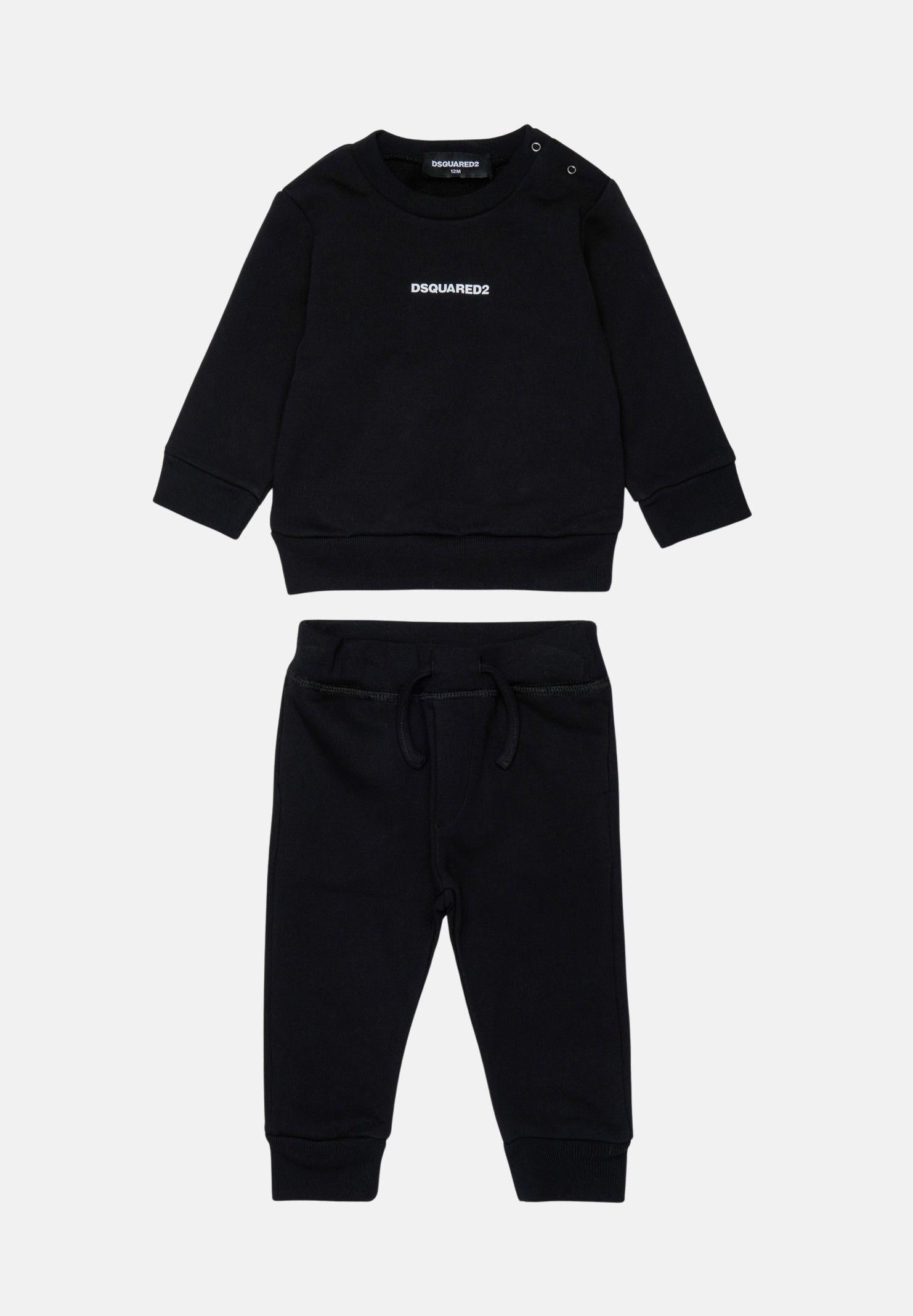 DSQAURED2 Tuta nera da neonato con logo DQ3146D0094 DQ900 DSQUARED2