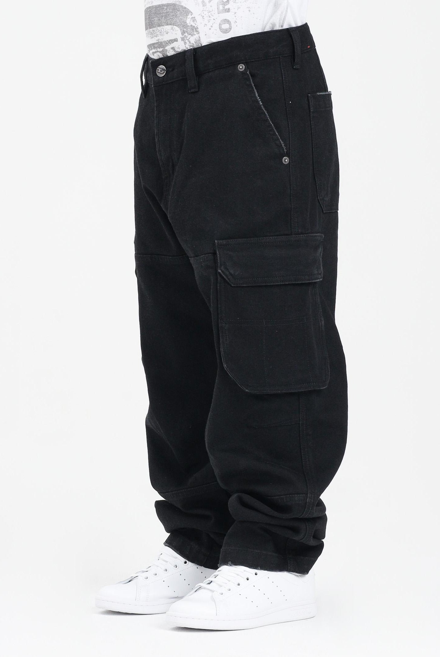 DIESEL Jeans D-Dave cargo in denim nero per donna, ragazzi e bambino J02329KXBQP K02 DIESEL