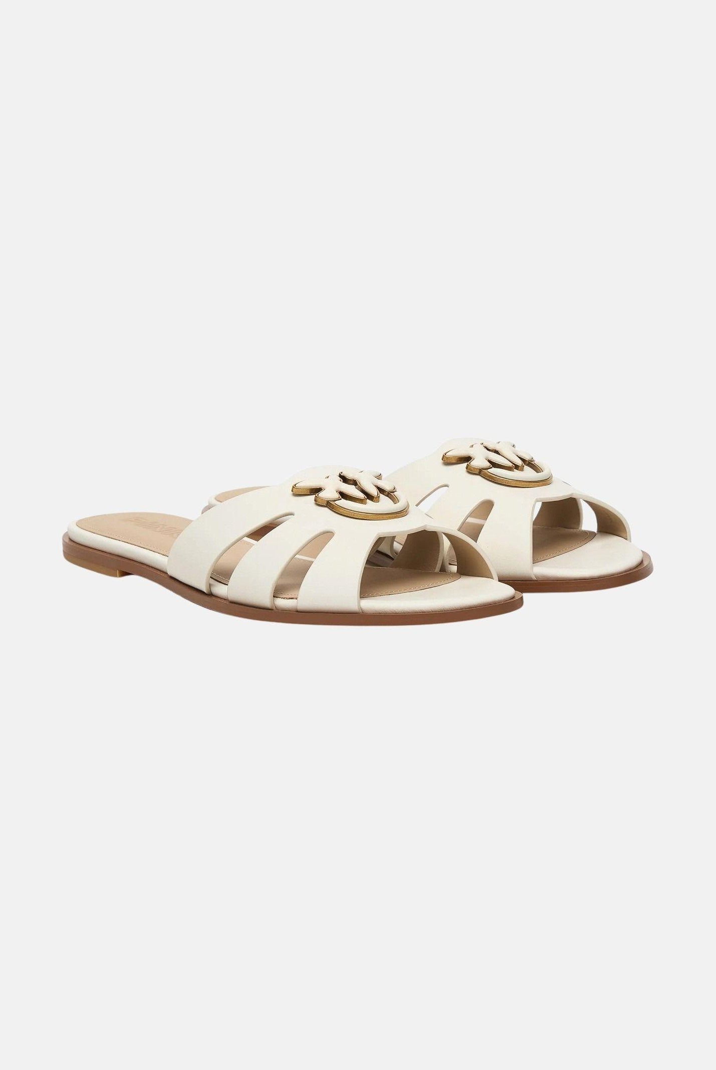 PINKO Ciabatte panna da donna con logo Love Birds SD0463P001Z12 Z12 PINKO