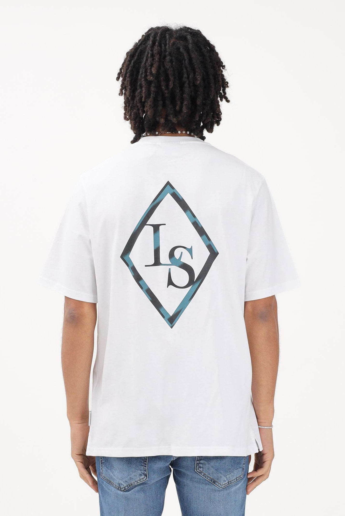 LYLE & SCOTT T-shirt a manica corta bianca da uomo con stampa sul retro TS2424V Y197 LYLE & SCOTT