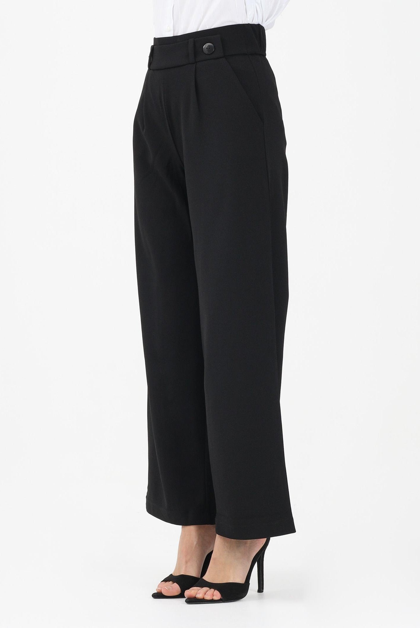 JDY Pantalone nero da donna a vita alta 15208430 BL JDY