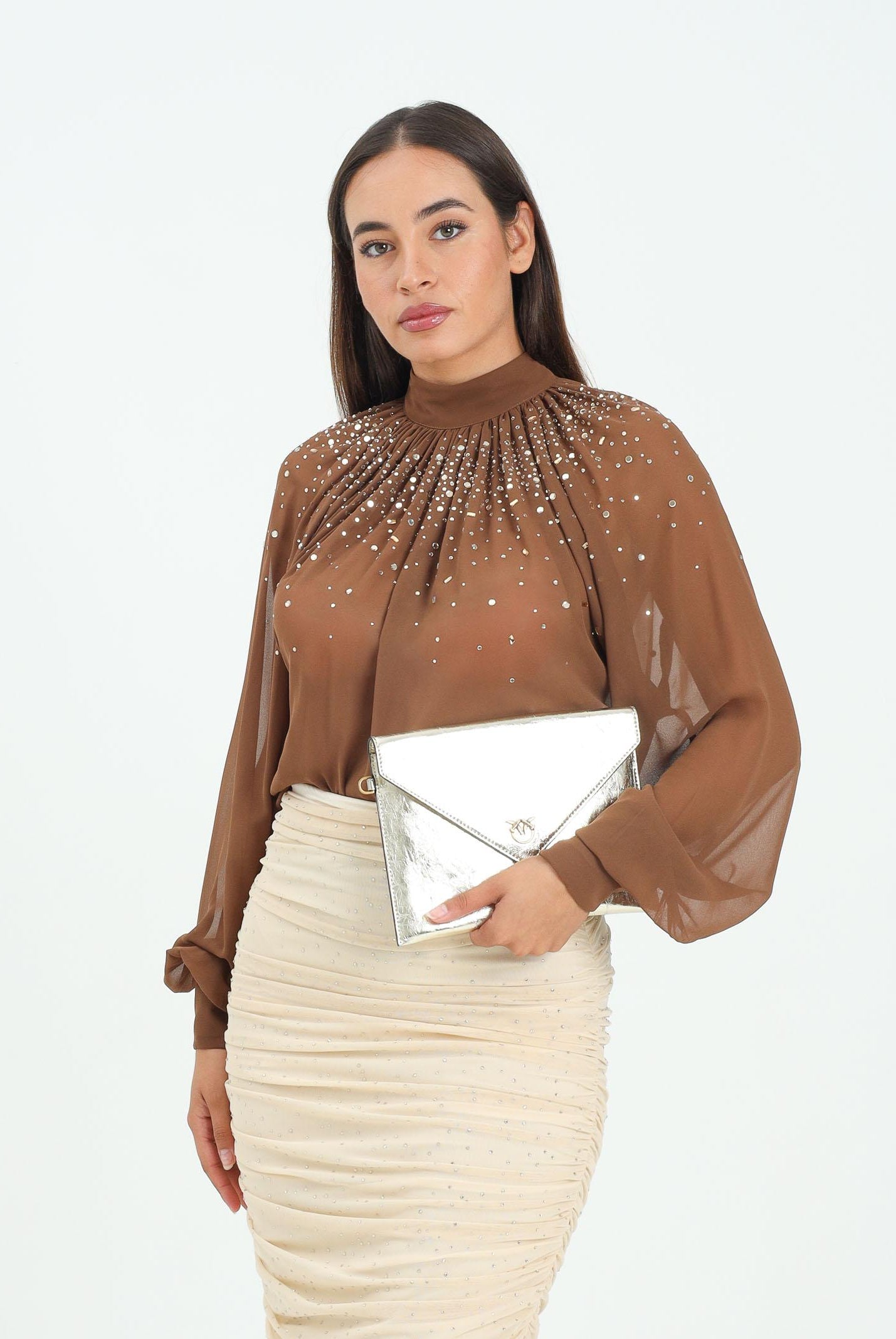 ALMA SANCHEZ Blusa Botes nocciola da donna AS2526030G 128 ALMA SANCHEZ