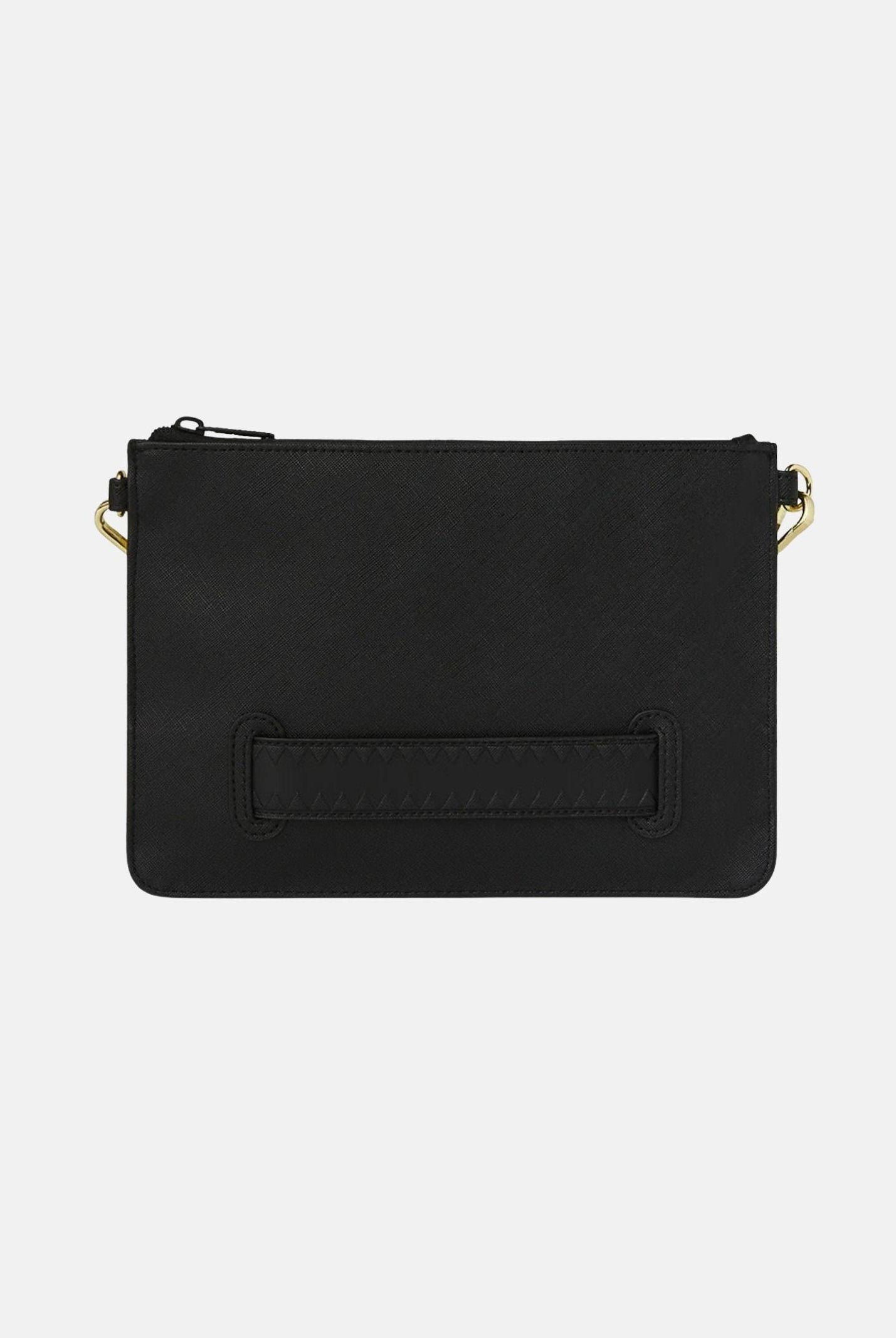 SPRAYGROUND Pochette GOLD AND DANGEROUS CROSSOVER CLUTCH nera e oro per uomo e donna 910B8271NSZ . SPRAYGROUND