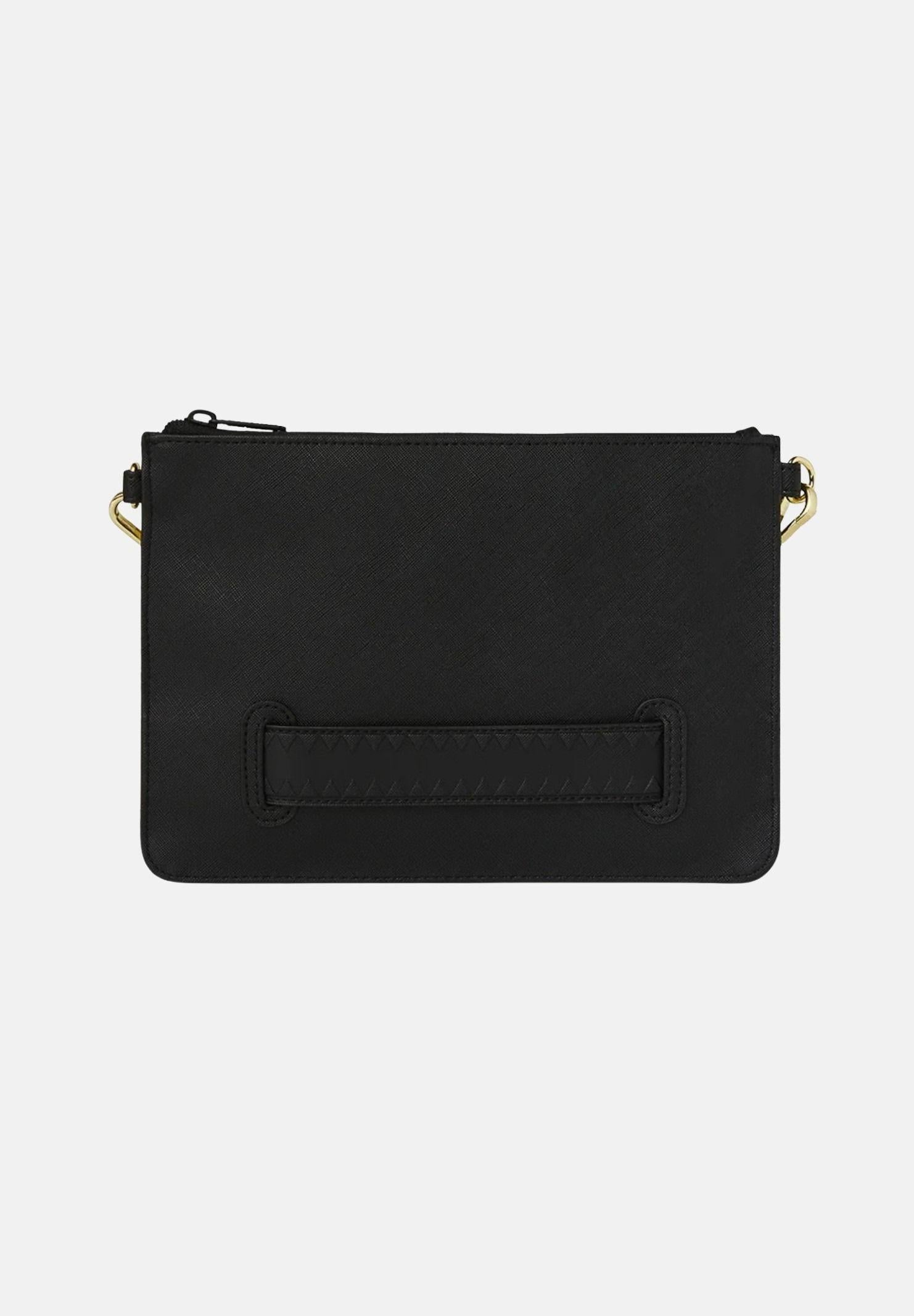 SPRAYGROUND Pochette GOLD AND DANGEROUS CROSSOVER CLUTCH nera e oro per uomo e donna 910B8271NSZ . SPRAYGROUND