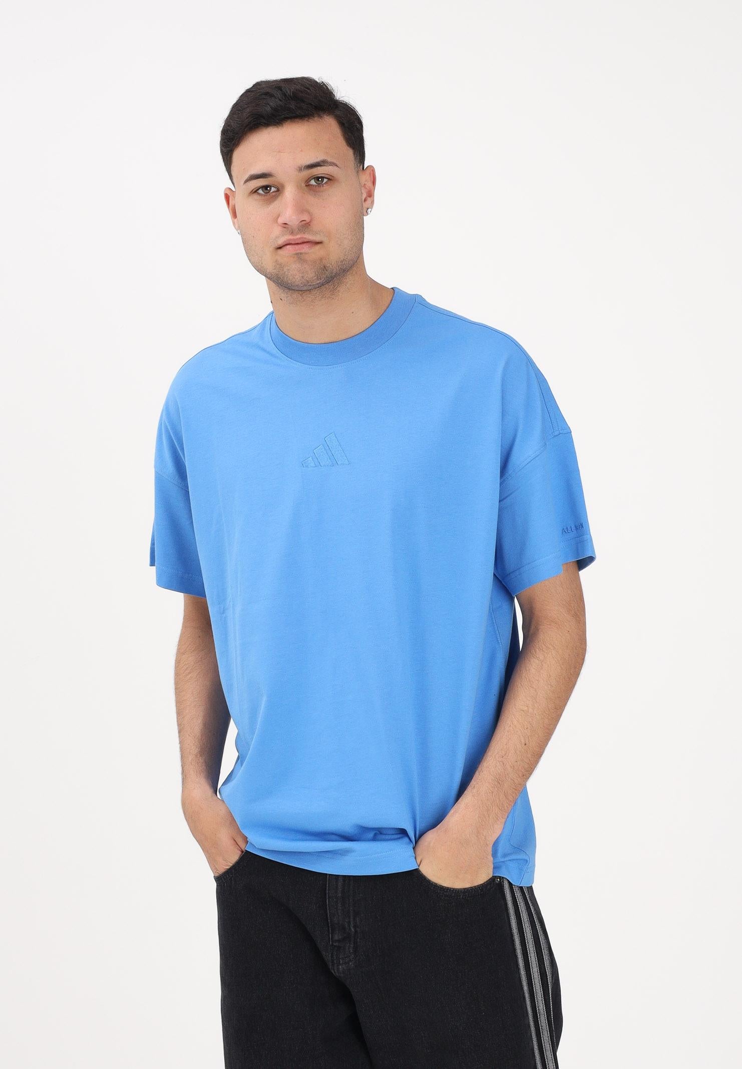 ADIDAS PERFORMANCE T-shirt a manica corta ALL SZN azzurra da uomo KC3188 . ADIDAS PERFORMANCE
