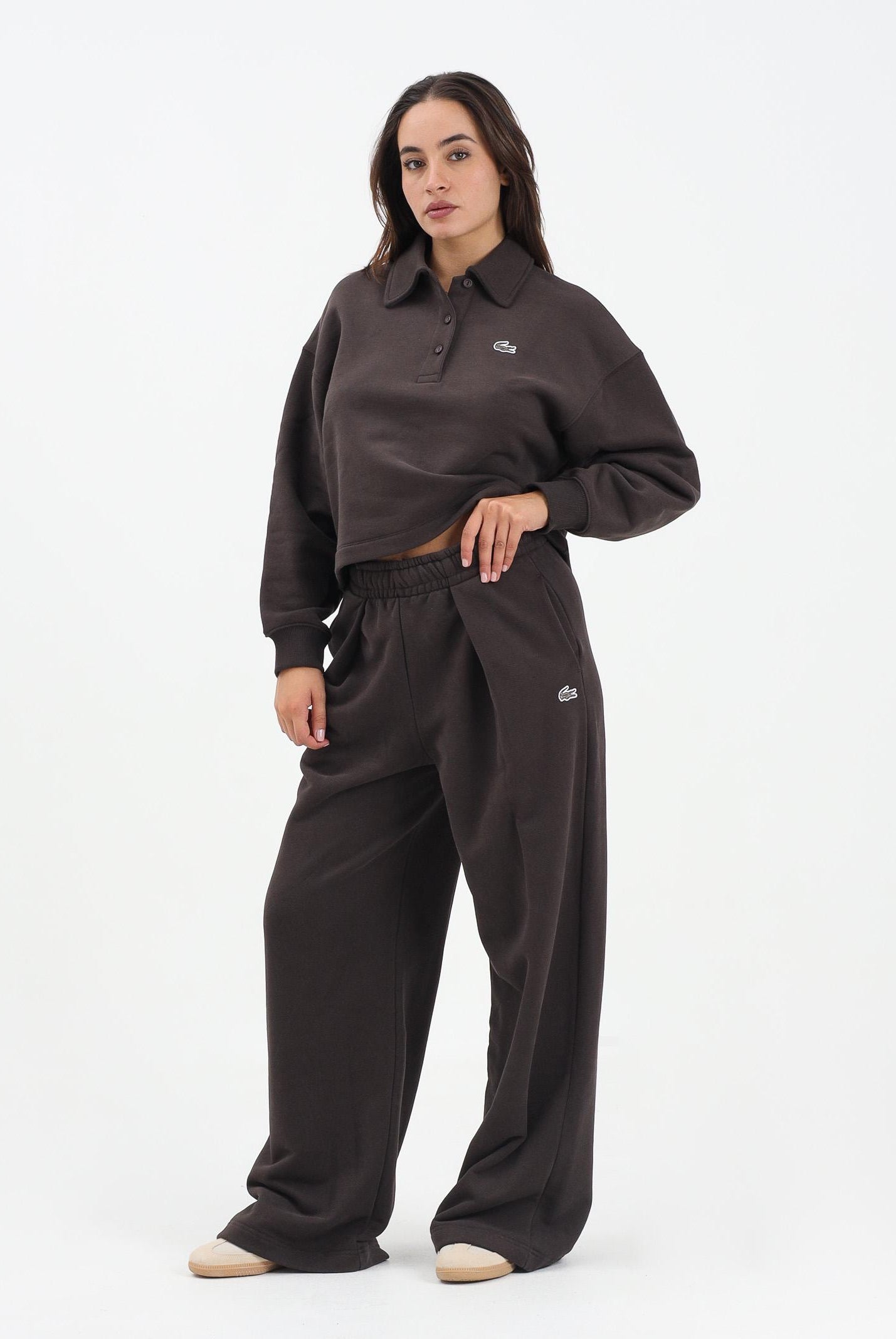 LACOSTE Pantalone sportivo marrone da donna wide fit XF5248 SKB LACOSTE