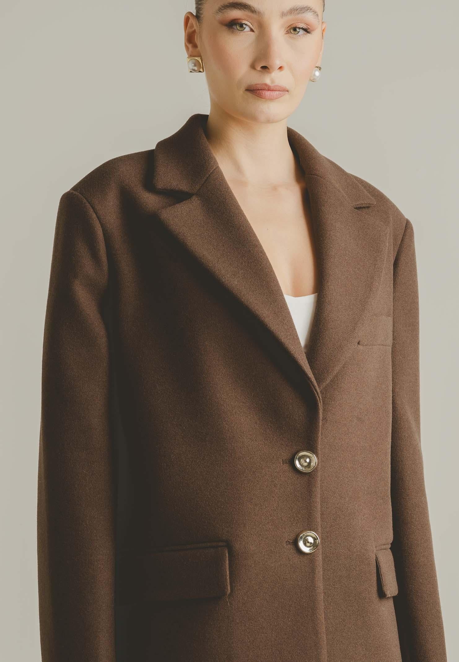 SANTAS Cappotto corto LUMIÈRE marrone da donna PV2620 MA SANTAS