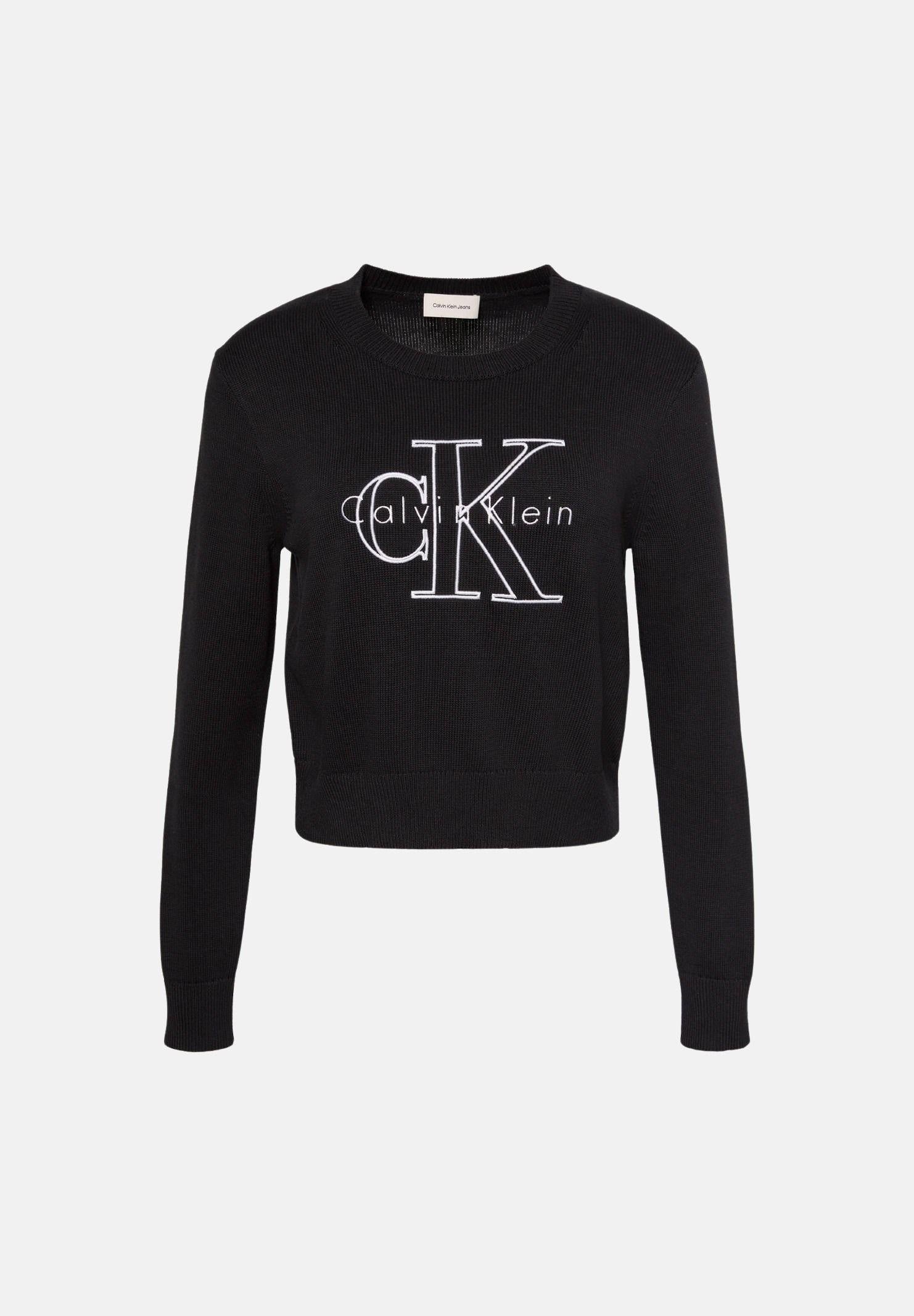 CALVIN KLEIN JEANS Maglia Logo Outline LS Top black nero, colore basico nero, donna. LV047G322G UB1 CALVIN KLEIN JEANS