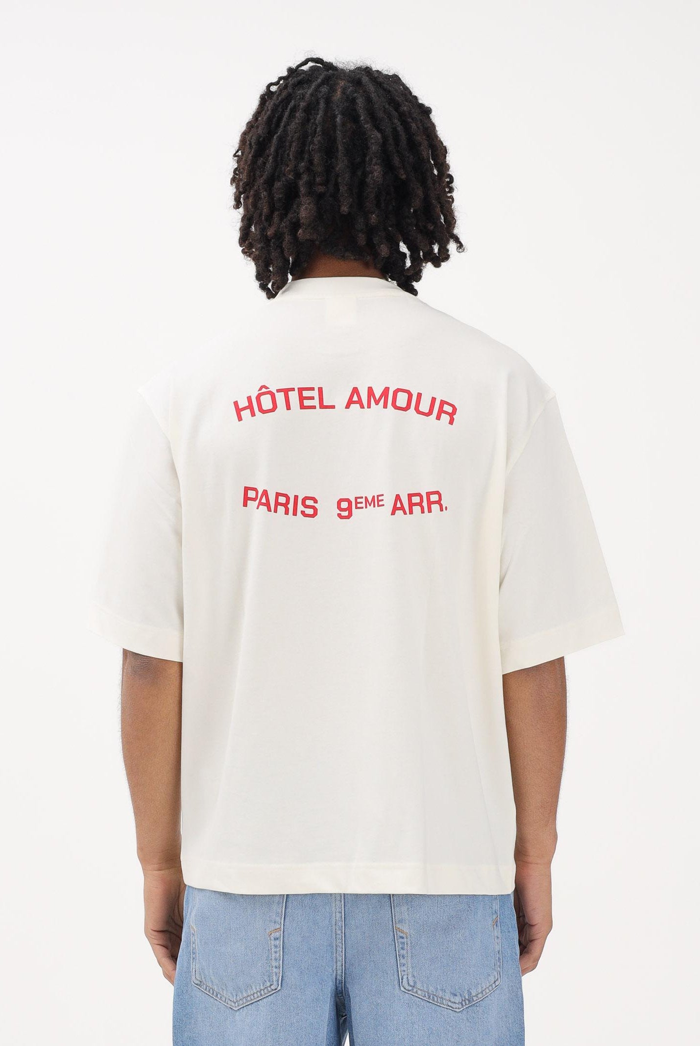 SELECTED HOMME T-shirt a manica corta panna da uomo in collab. con l'iconico Hôtel Amour di Parigi 16100453 EG SELECTED HOMME