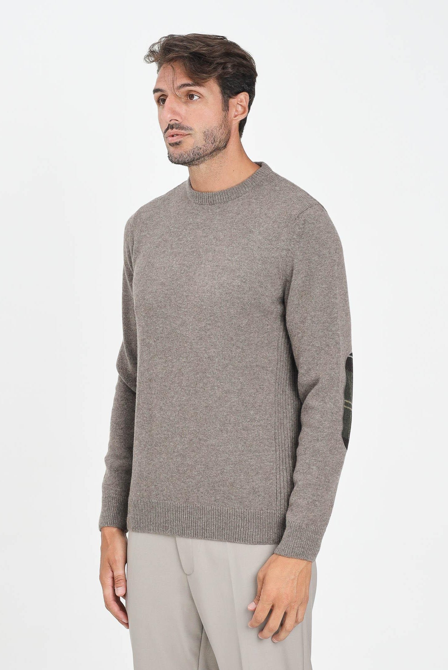 BARBOUR Maglione girocollo Holden beige da uomo 252MMKN1576 OL76 BARBOUR