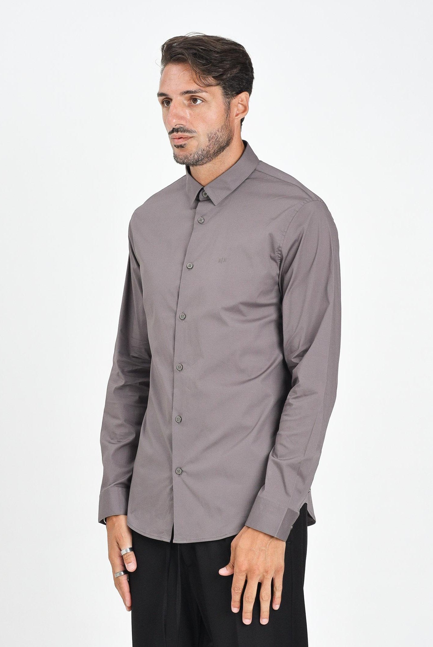 ARMANI EXCHANGE Camicia a manica lunga grigia da uomo 8NZC31ZN28Z U8092 ARMANI EXCHANGE