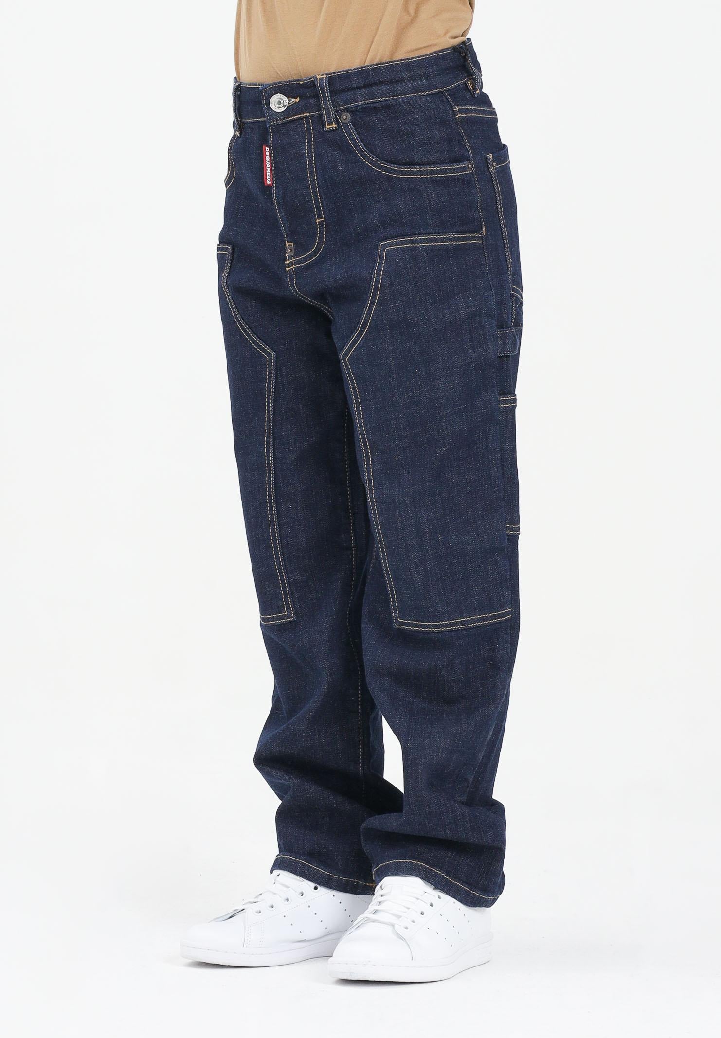 DSQUARED2 Jeans Loose Jean in denim blu per donna, ragazzi e bambini DQ2636D0AAM DQ01 DSQUARED2