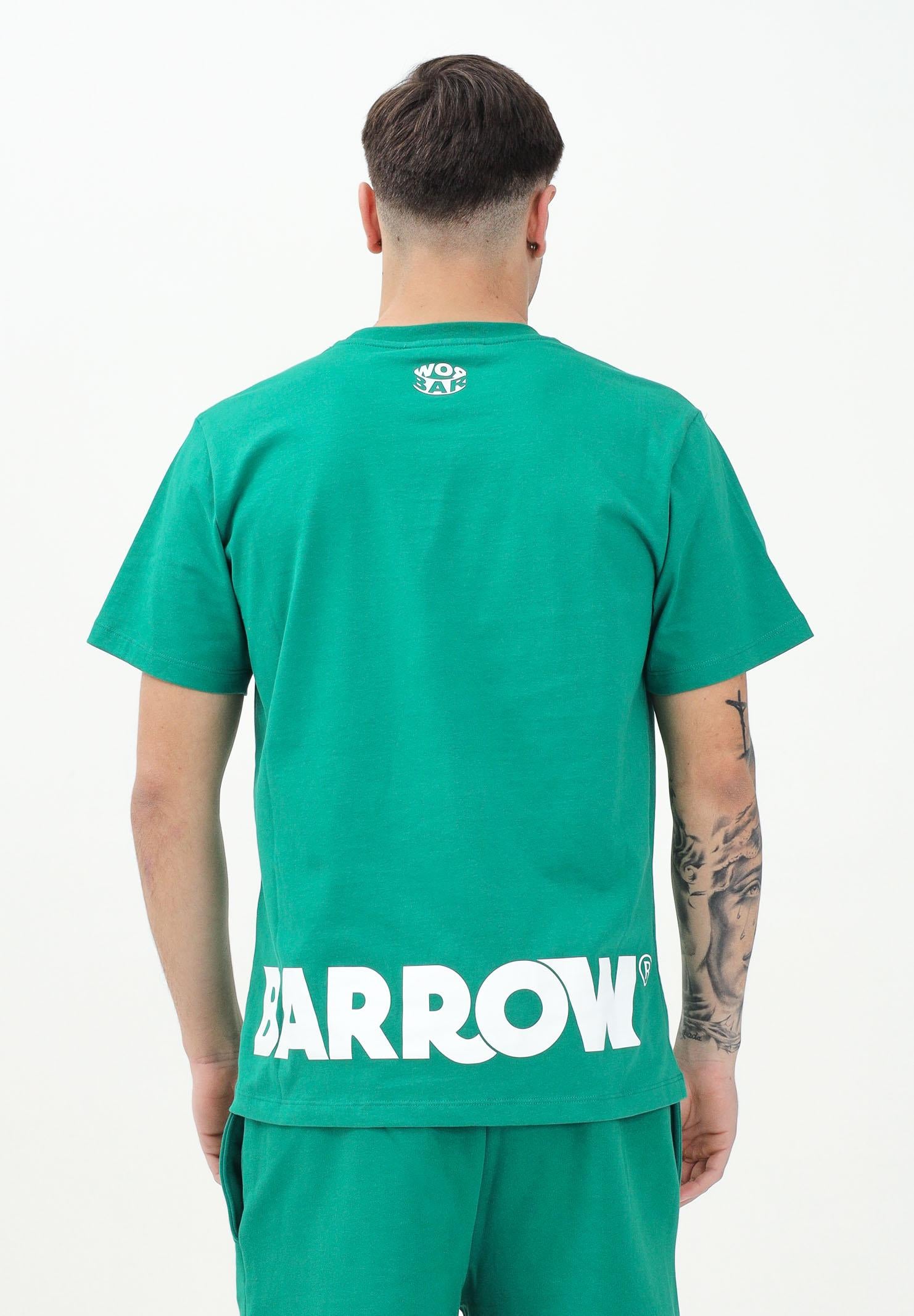 BARROW T-shirt a manica corta verde per uomo e donna con stampa logo S5BWUATH087 BW030 BARROW