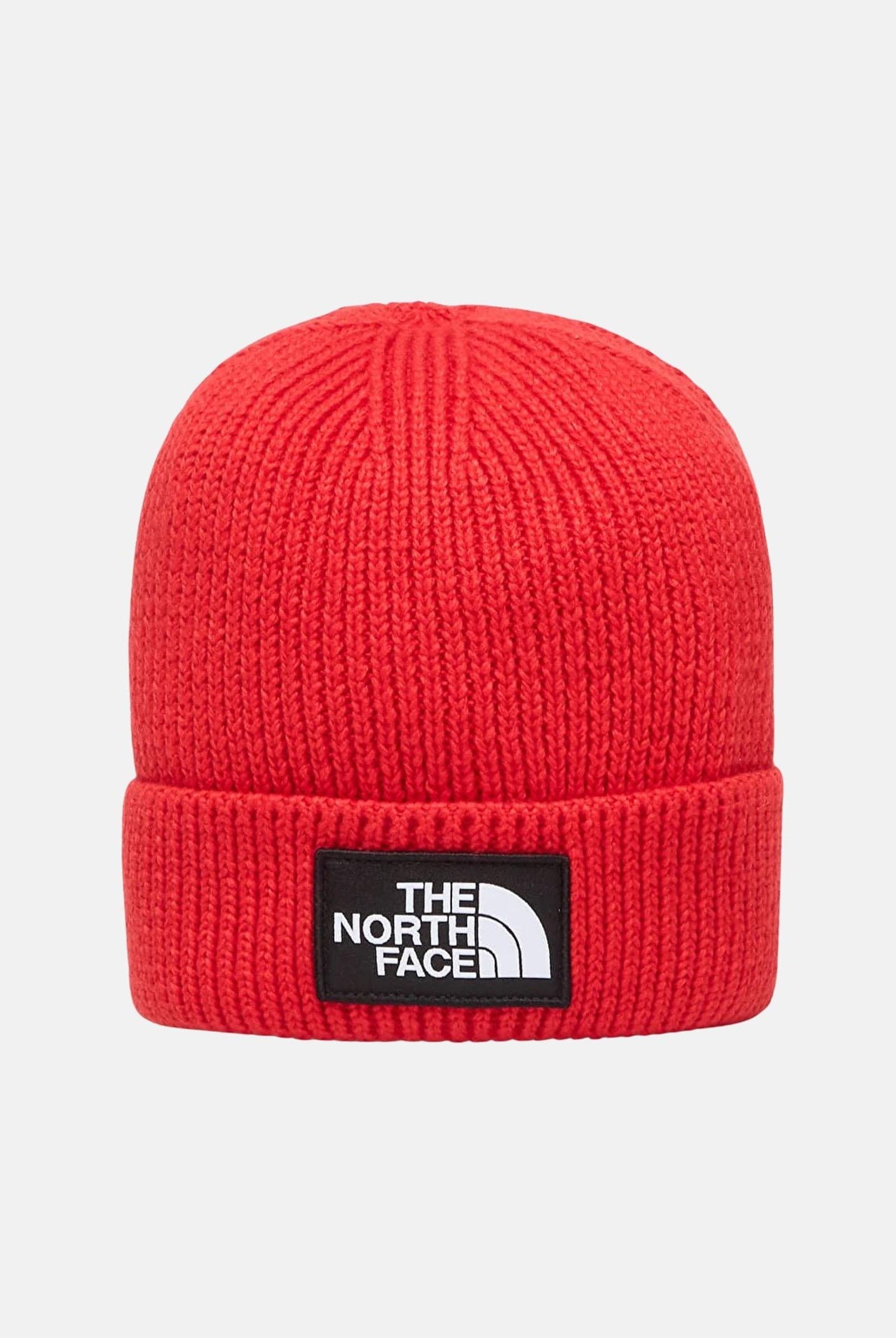 THE NORTH FACE Berretto rosso per uomo e donna con risvolto e logo box TNF NF0A8CHE6821 THE NORTH FACE
