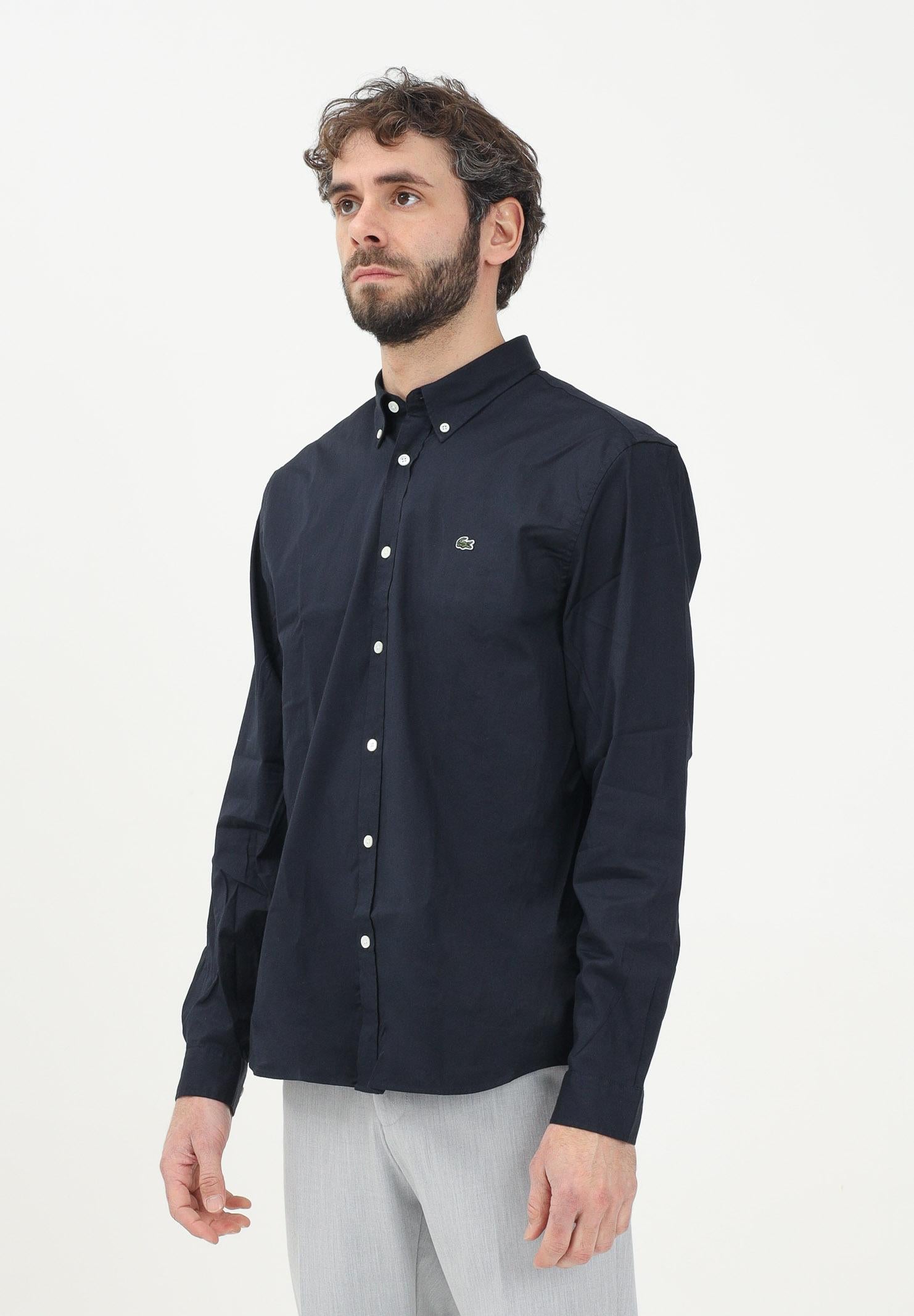 LACOSTE Camicia a manica lunga blu da uomo CH2933 HDE LACOSTE