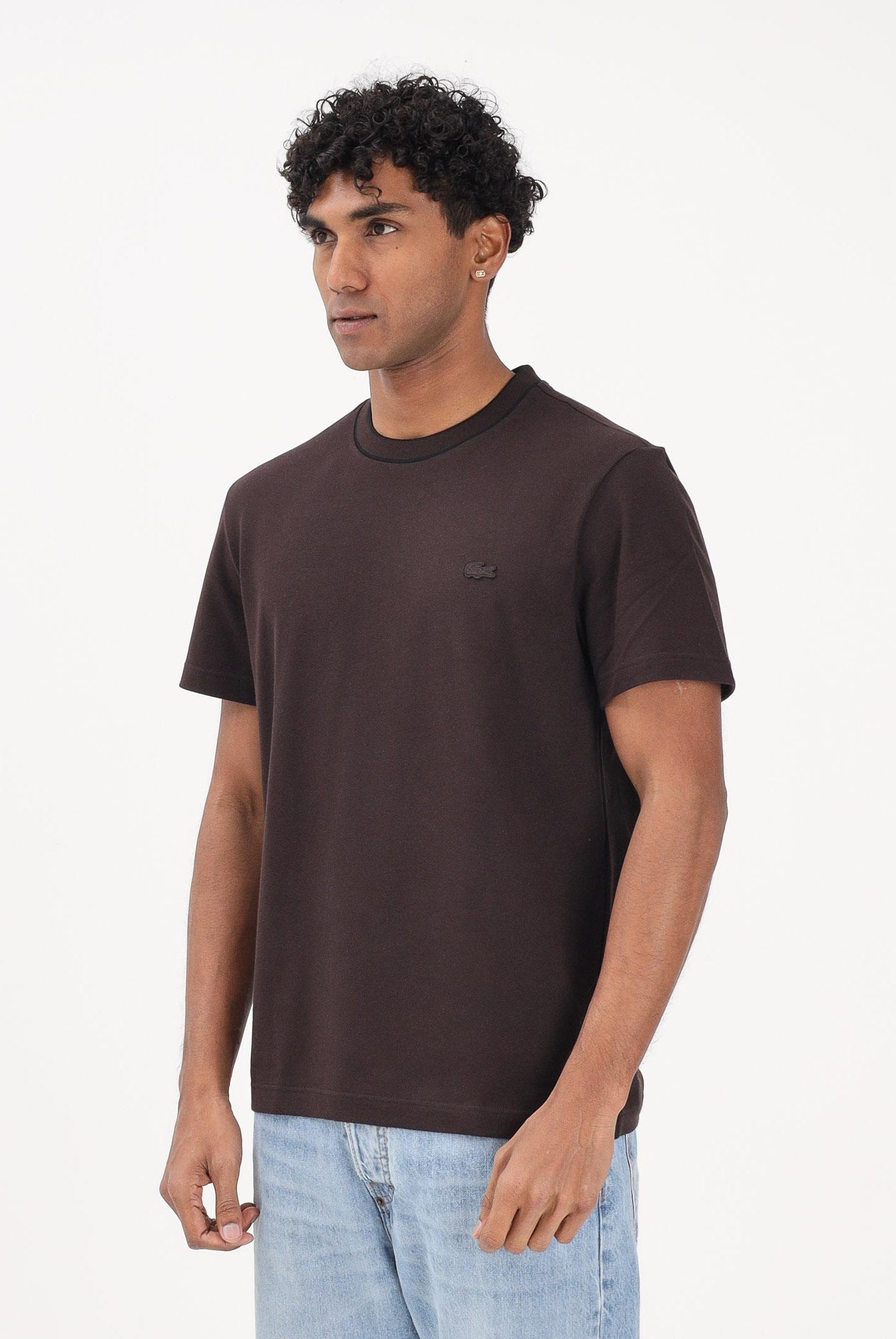 LACOSTE T-shirt a manica corta Made in France marrone da uomo TH8174 3LA LACOSTE