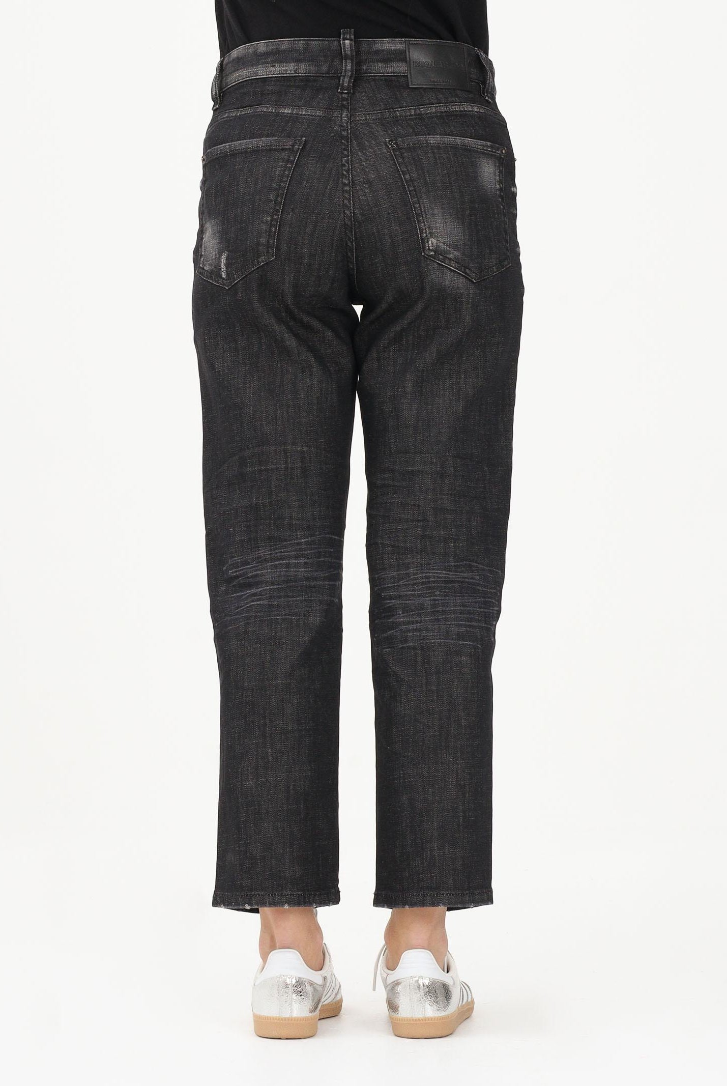 DSQUARED2 Jeans dritti Boss 10 in denim nero per donna, bambino e bambina DQ2241D0ABS DQ02 DSQUARED2