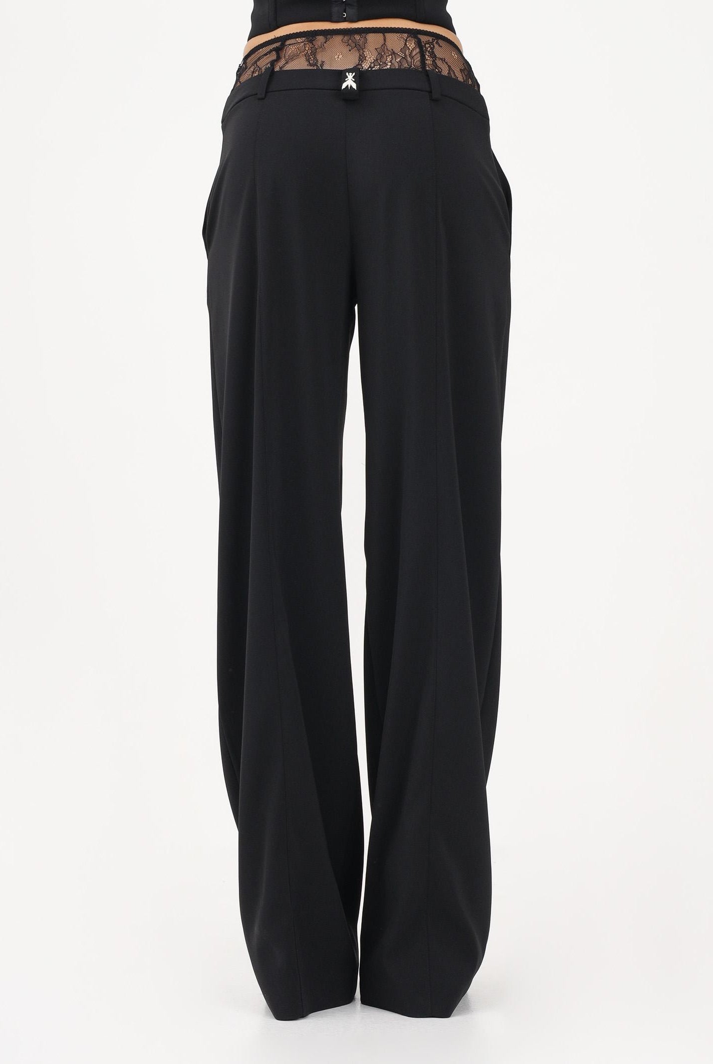 PATRIZIA PEPE Pantalone elegante nero da donna con vita in pizzo 8P0769A6F5 K103 PATRIZIA PEPE