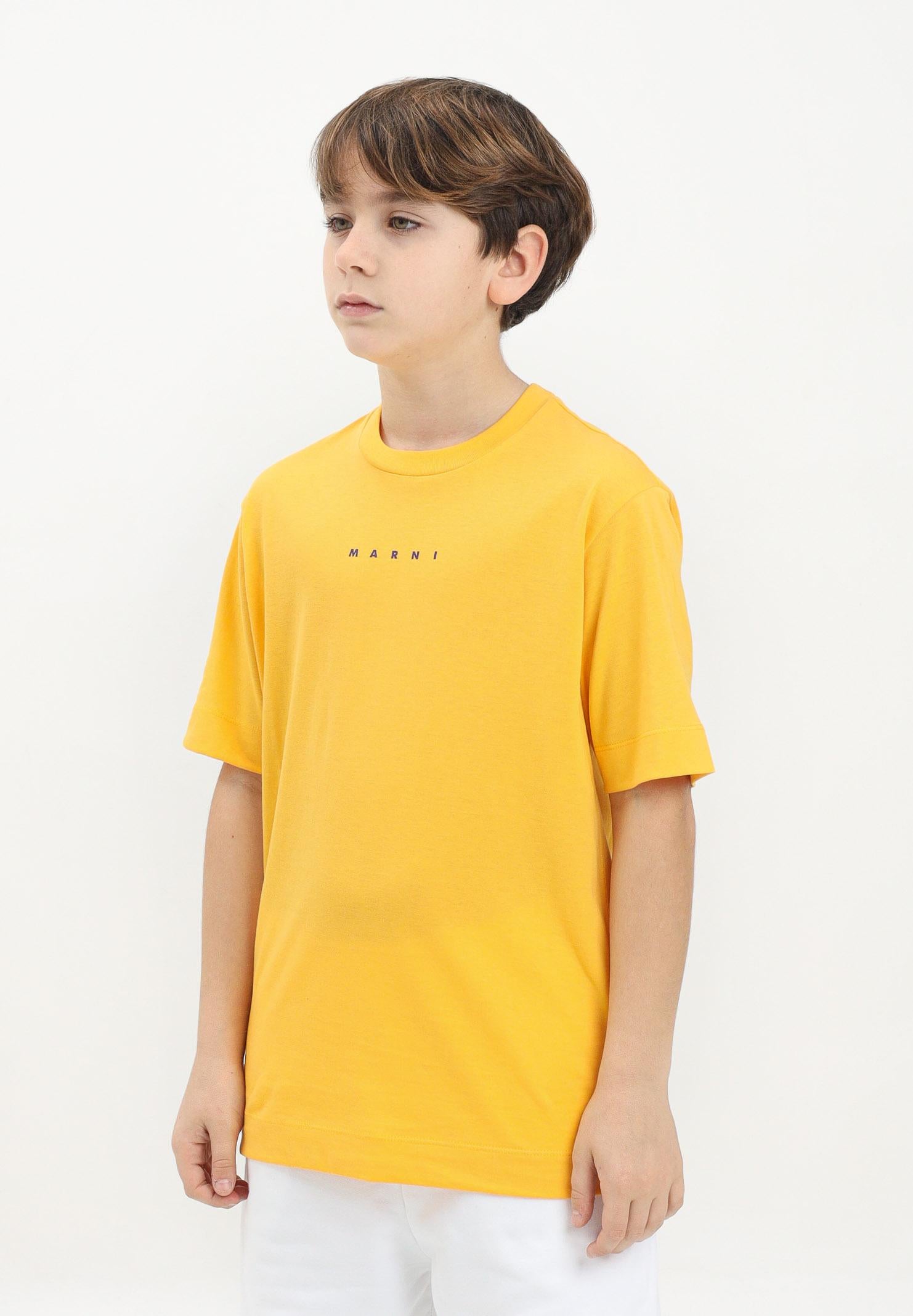 MARNI T-shirt a manica corta gialla per donna, ragazzi e bambini con stampa logo M01413M00RF 0M219 MARNI