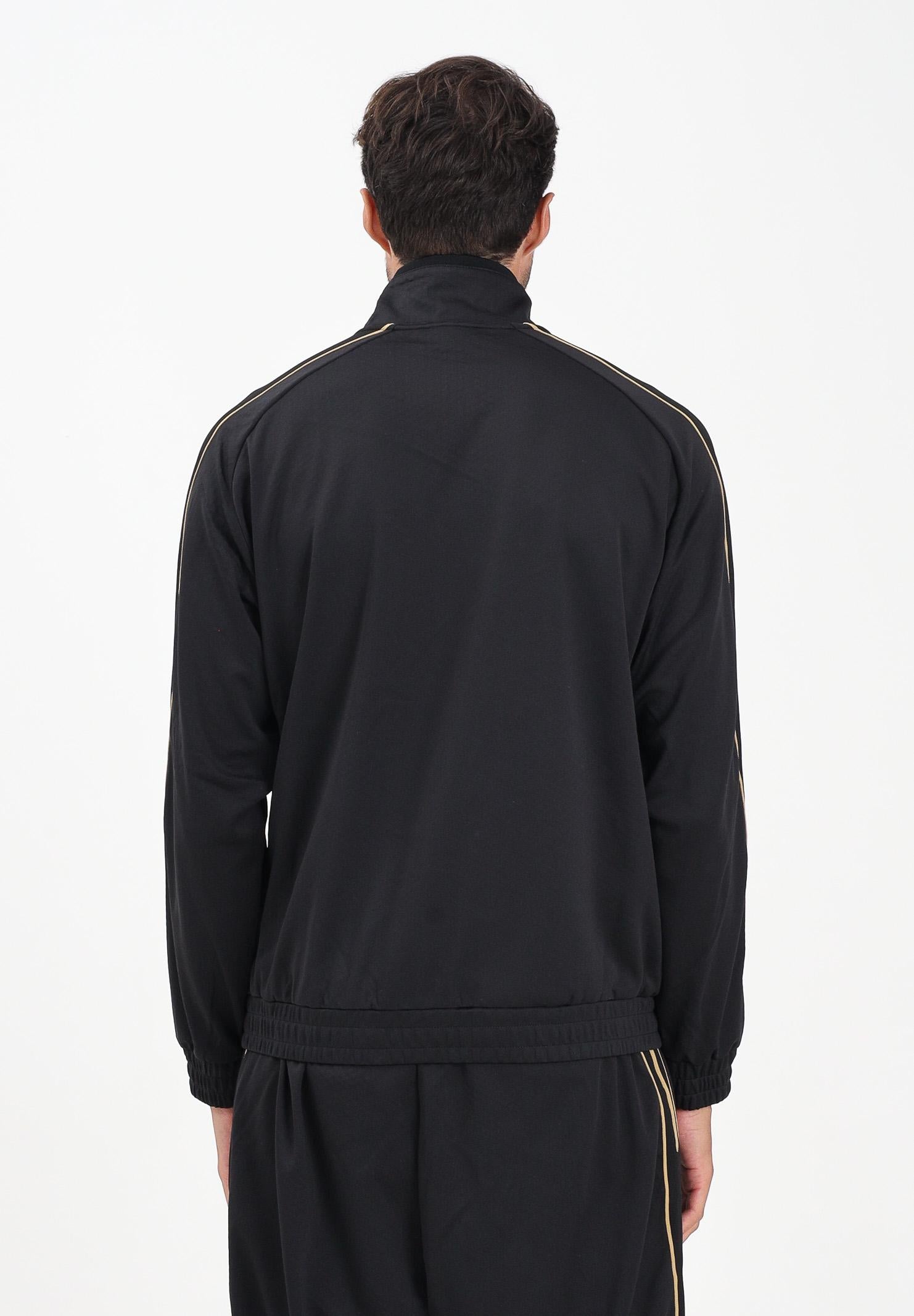 EA7 Felpa con zip nera da uomo rifinita da dettagli gold e logo 7M000620AF17089 UC001 EA7