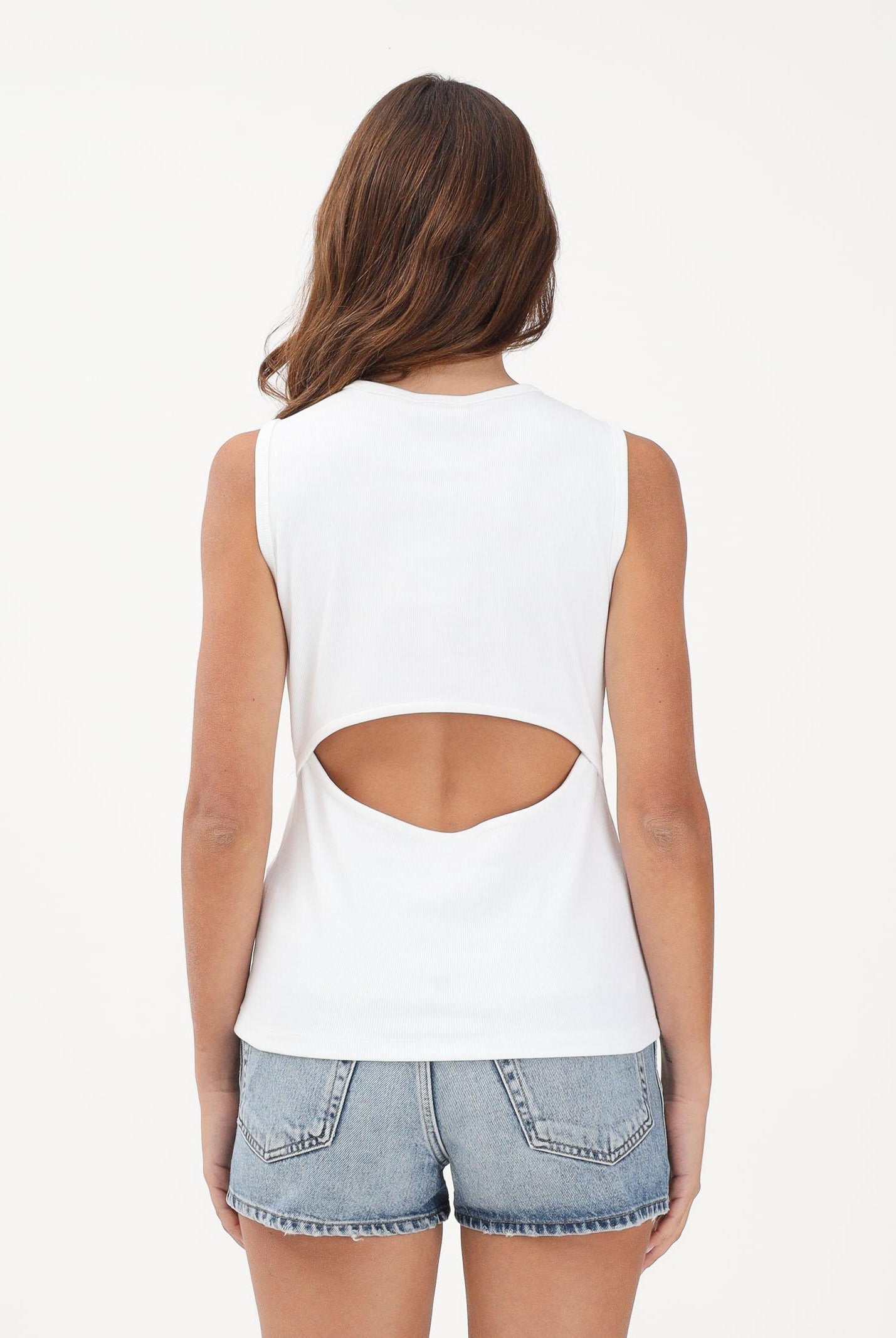CALVIN KLEIN JEANS Canotta bianca da donna con cut-out sulla schiena LV047F246G YAF CALVIN KLEIN JEANS