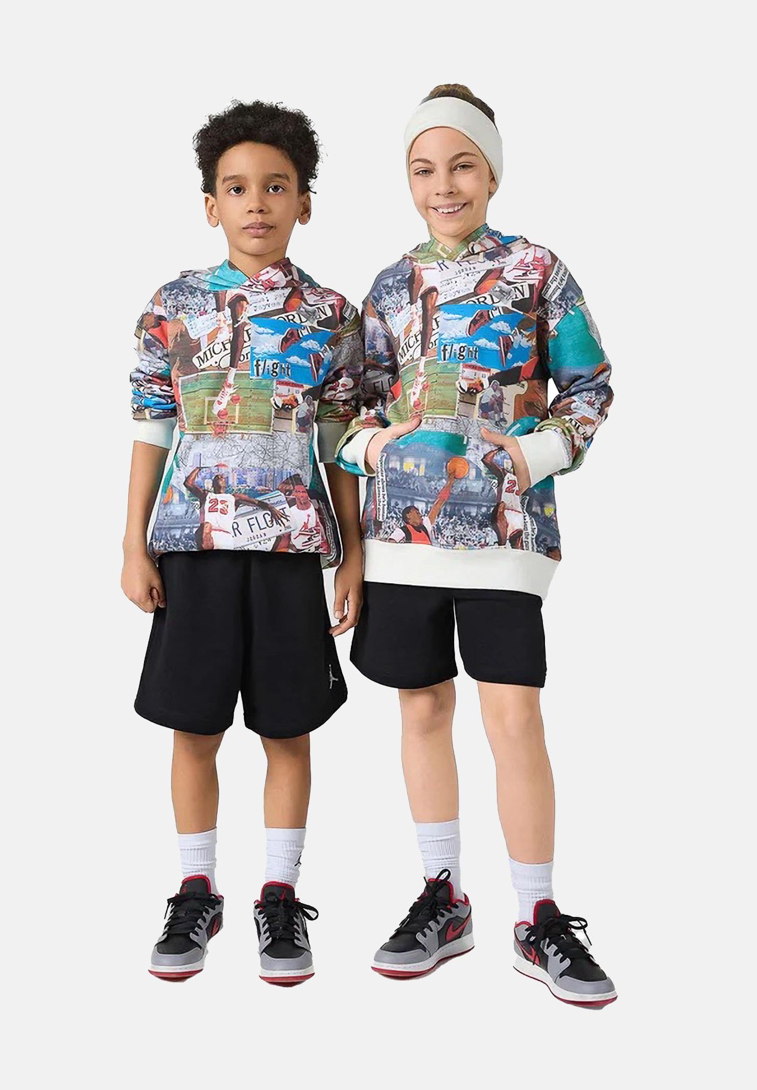 JORDAN Shorts Brooklyn Fleece nero per bambino e bambina 95D391 023 JORDAN