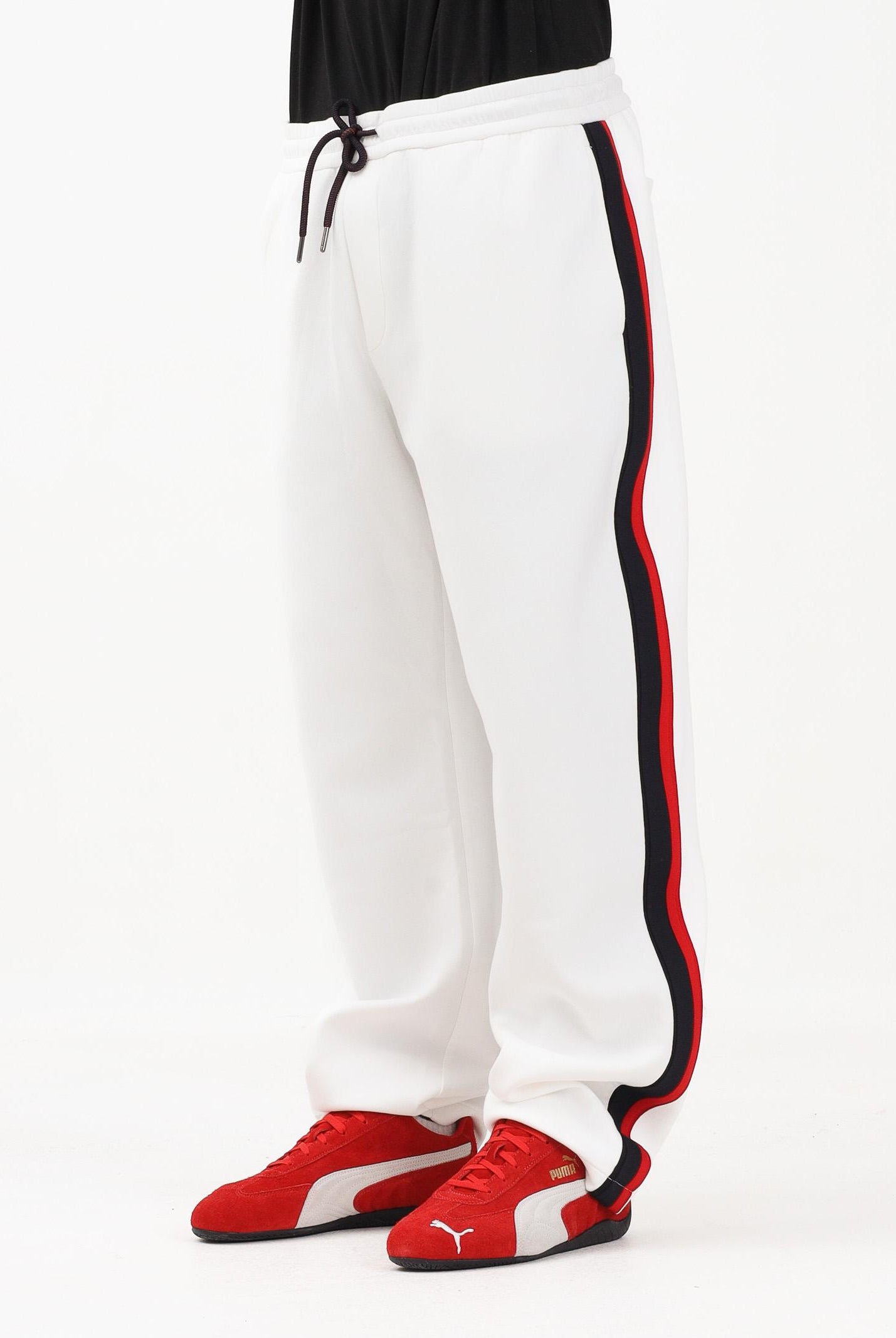 ARMANI EXCHANGE Pantalone sportivo bianco da uomo con bande laterali a contrasto rosse e blu XM001400AF13047 U0009 ARMANI EXCHANGE