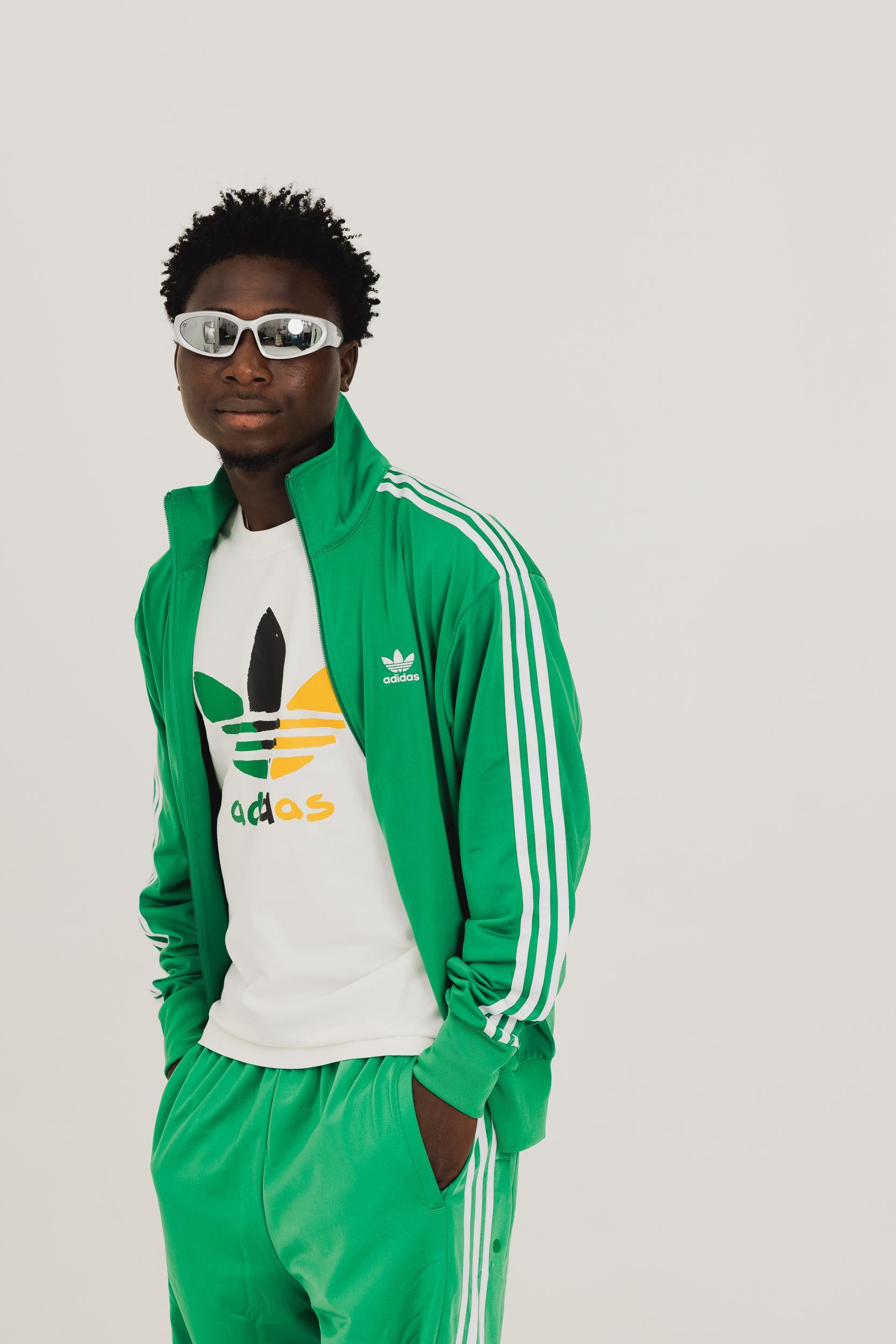 Felpa con zip Adicolor Classics Firebird verde da uomo IU0762 . ADIDAS ORIGINALS