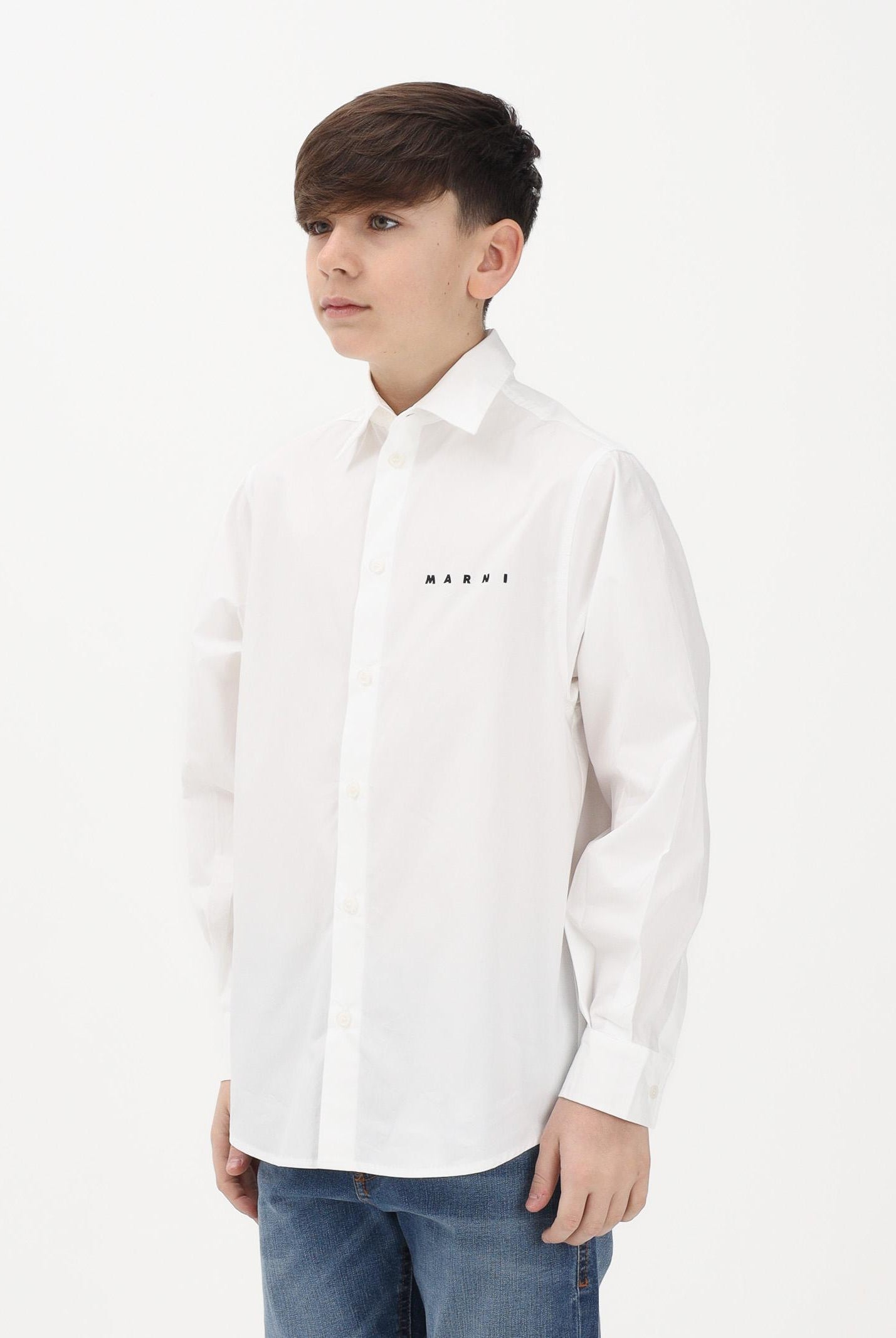 MARNI Camicia a manica lunga bianca per donna, ragazzi e bambini con logo M01628M00UW 0M114 MARNI