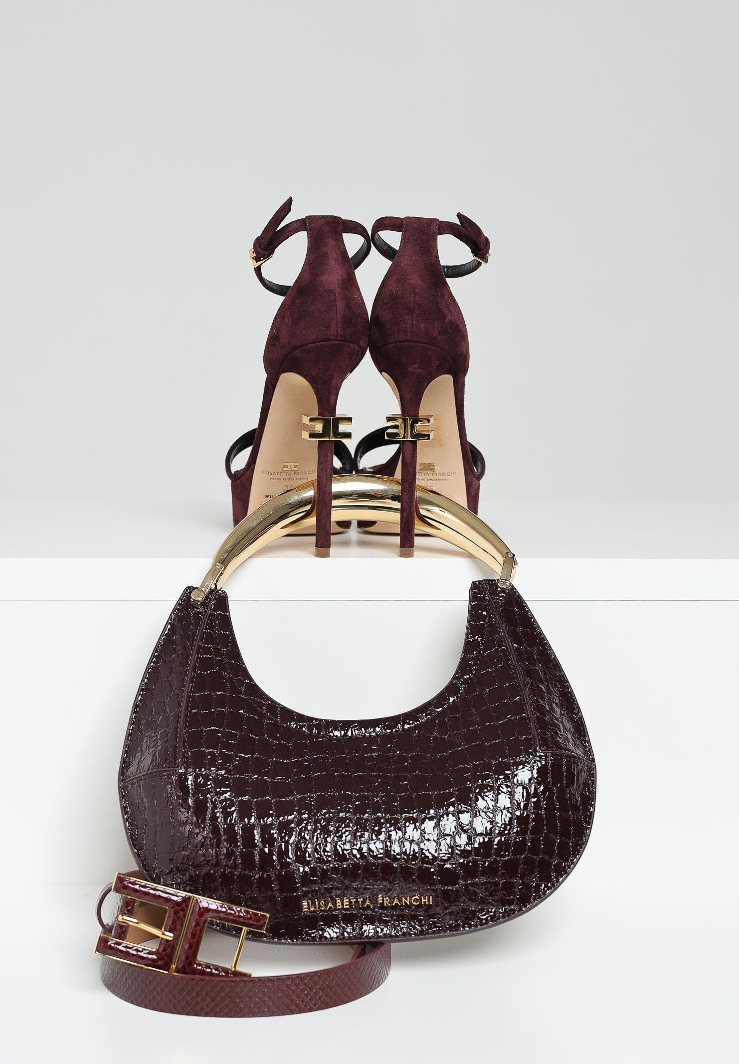 ELISABETTA FRANCHI Sandali con tacco bordeaux da donna SA44L56E2 EA4 ELISABETTA FRANCHI