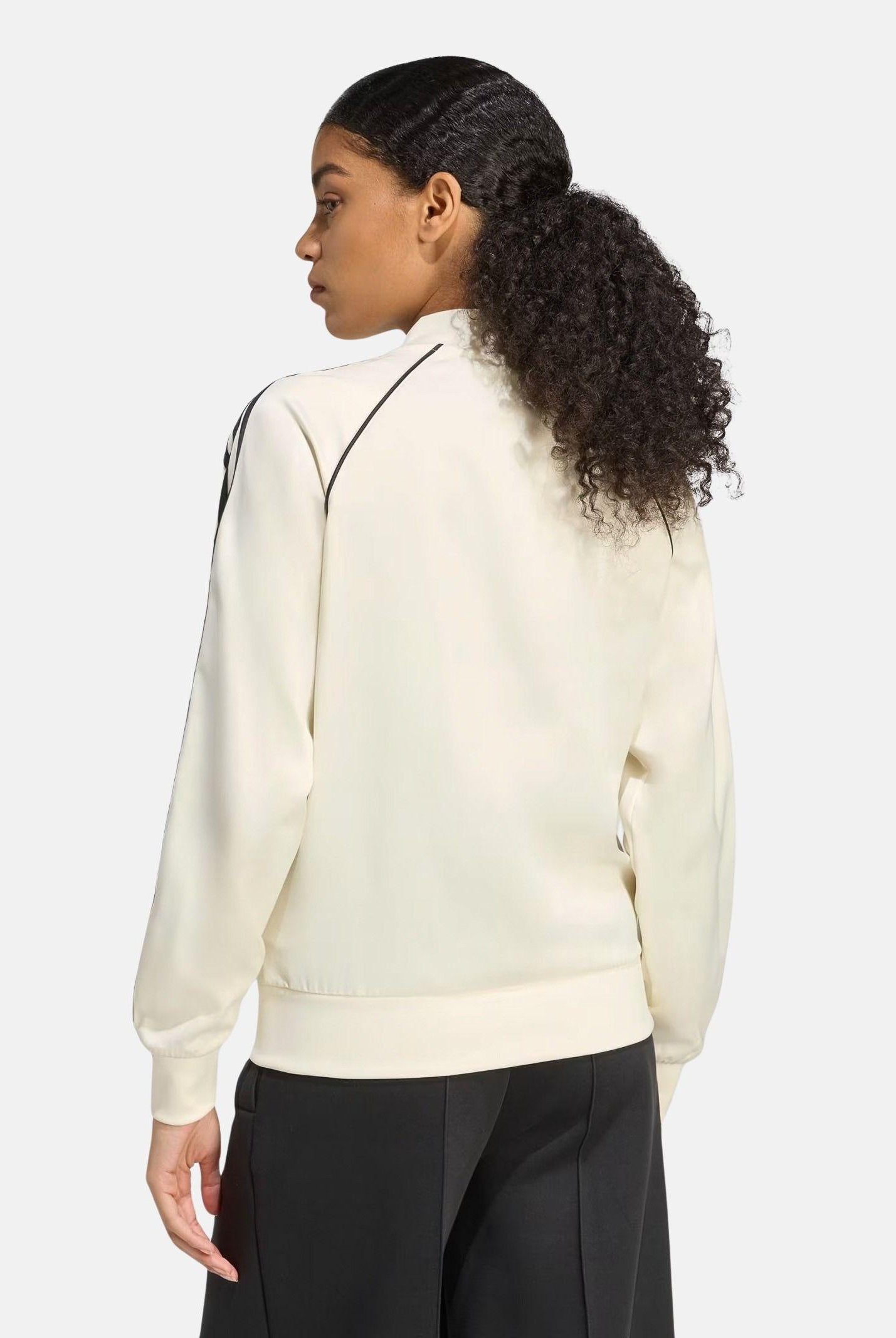ADIDAS ORIGINALS Felpa con zip Adicolor SST Satin panna da donna KH1567 . ADIDAS ORIGINALS