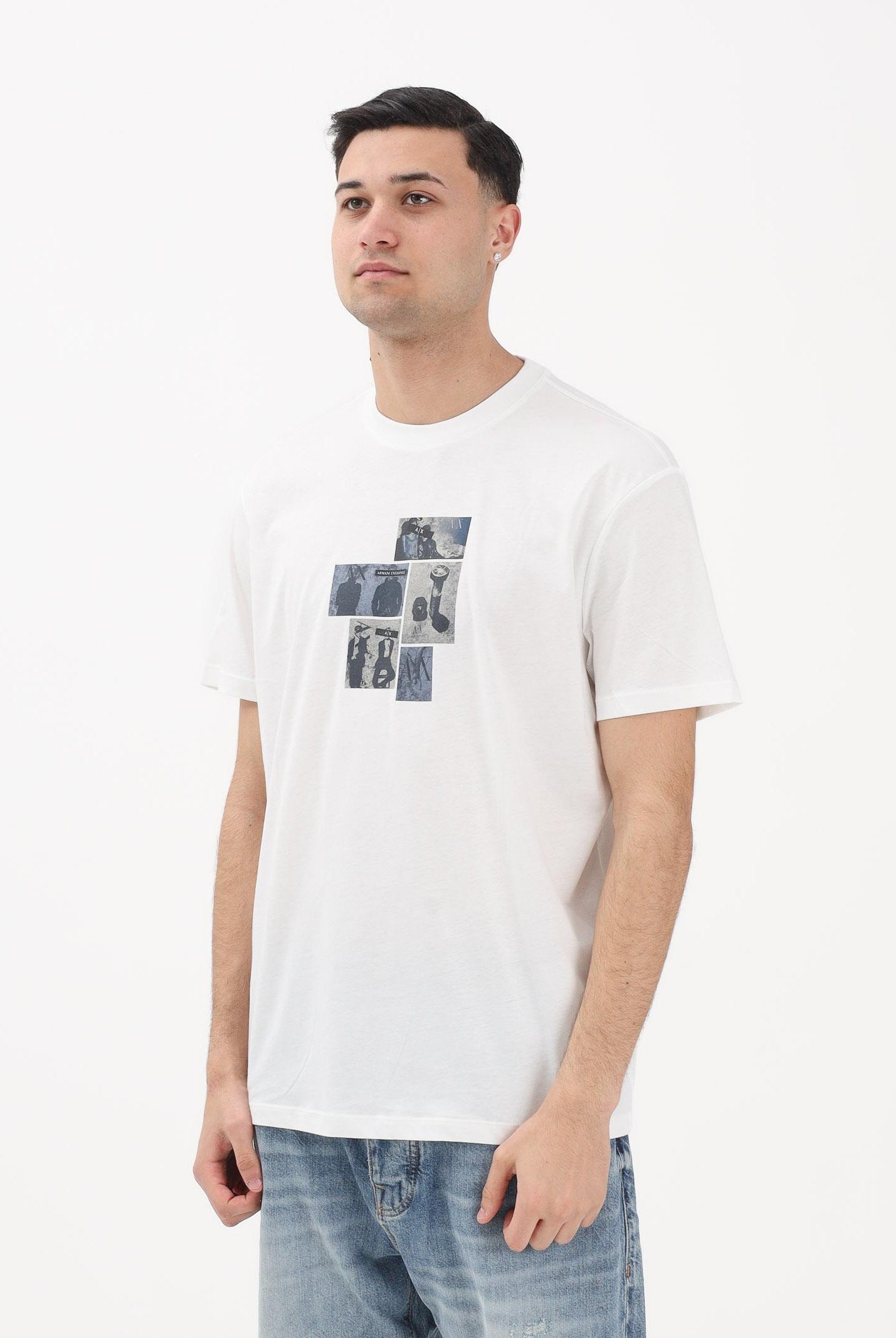 ARMANI EXCHANGE T-shirt a manica corta bianca da uomo con stampa XM002780AF10358 U0009 ARMANI EXCHANGE