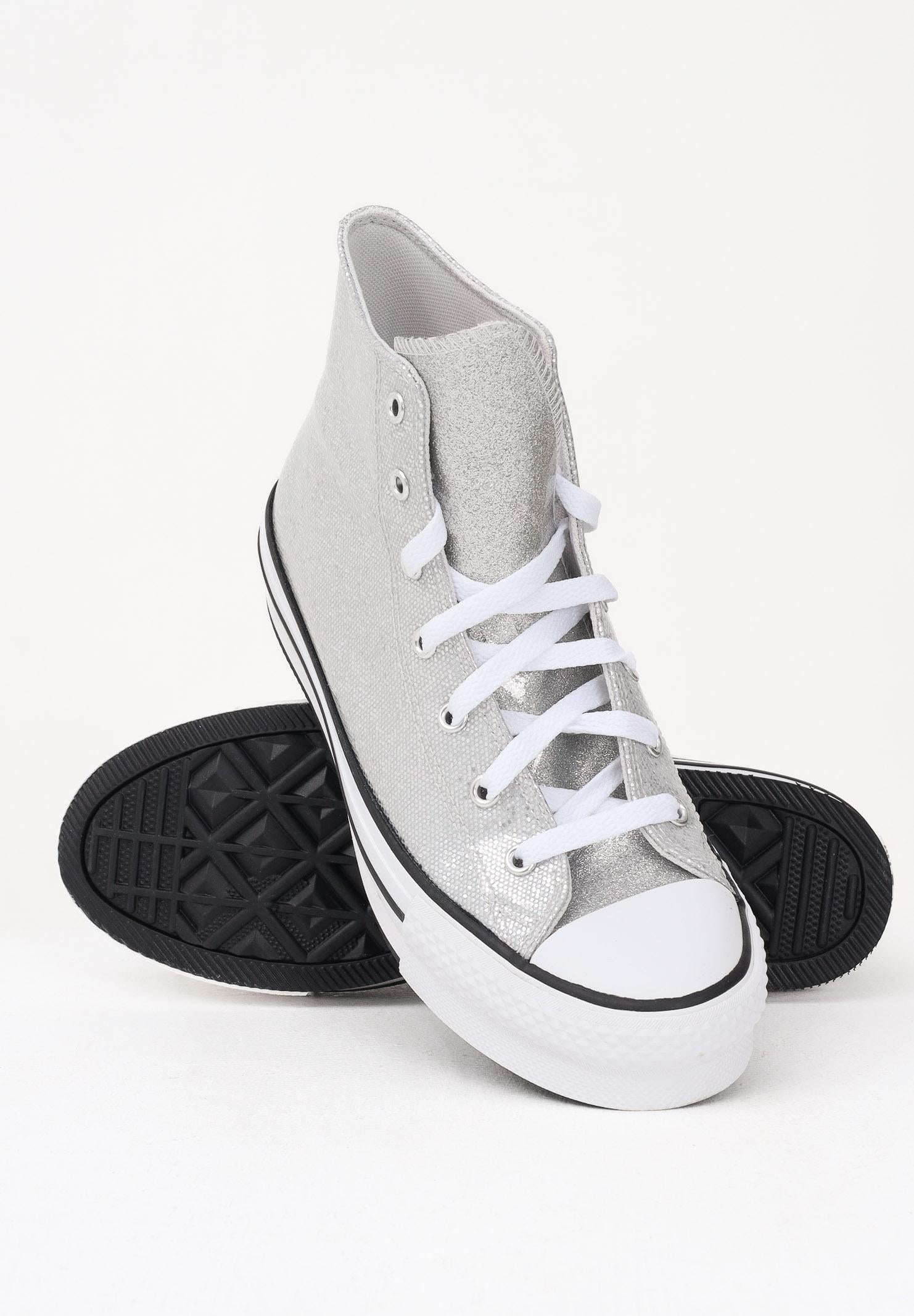 CONVERSE Sneakers Chuck Taylor All Star Lift Platform Disco Glitter argento da donna A17656C CONVERSE